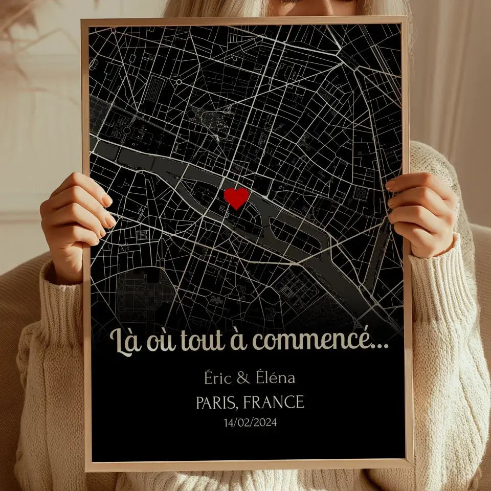 Affiche Ville Naissance Personnalisée : Le Souvenir Idéal de Ses Premiers Pas Jetaimeparis France