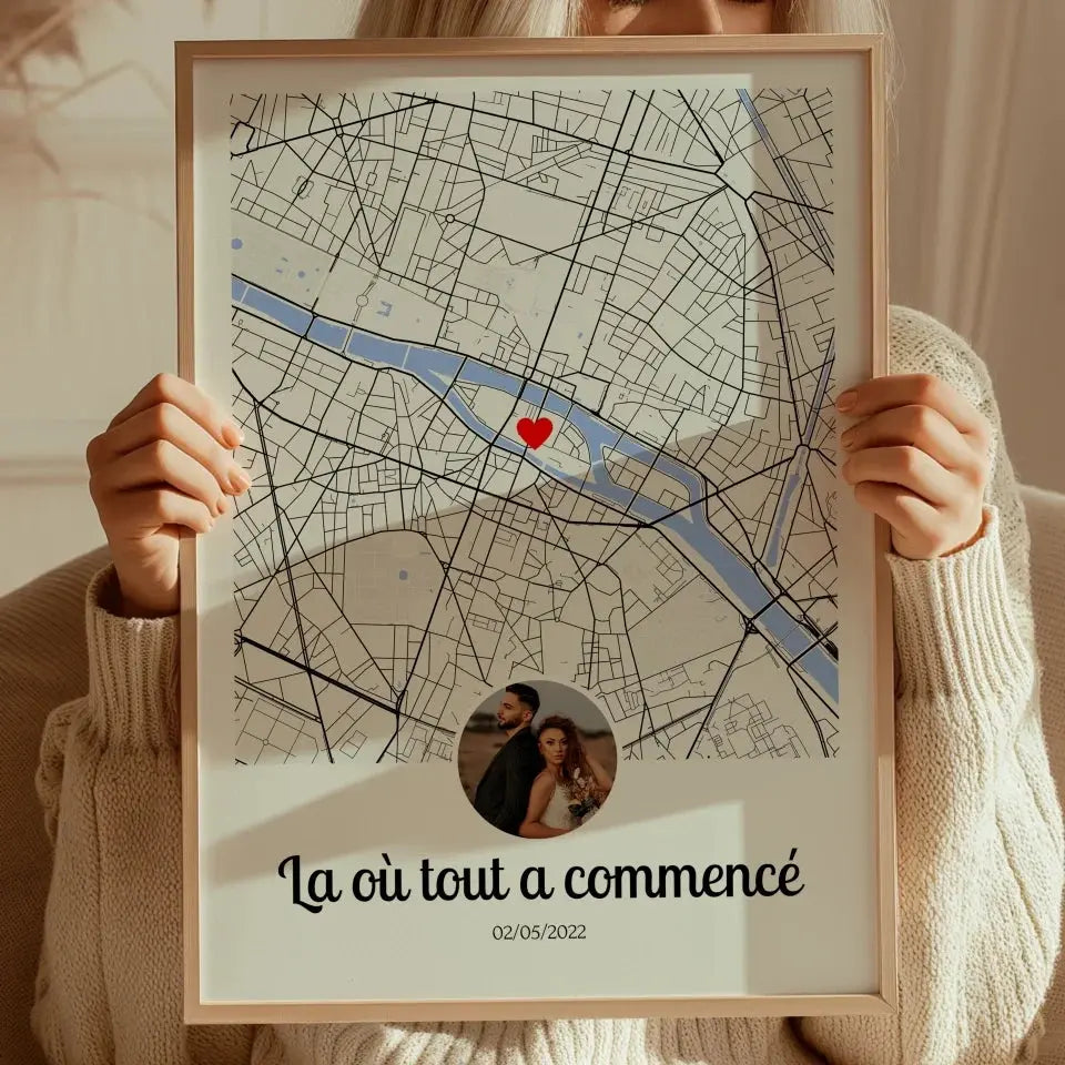 Affiches "Là Où Tout a Commencé" : Immortalisez Votre Histoire d'Amour ou de Famille Jetaimeparis France