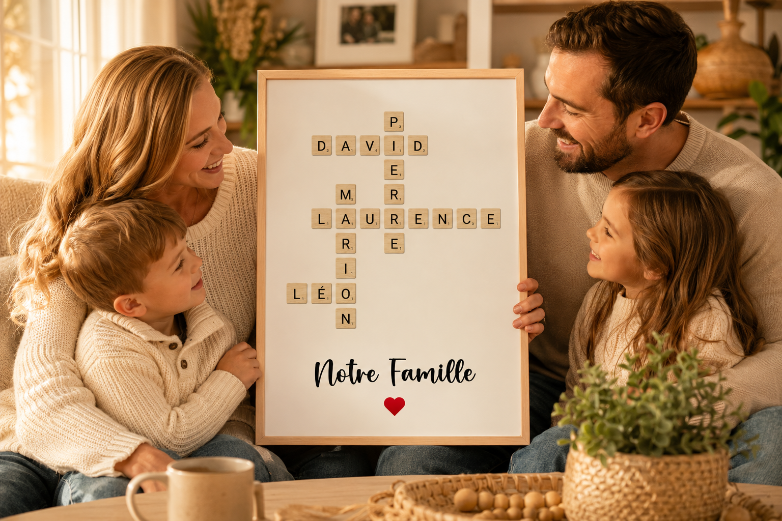 Cadeau famille personnalisé : affiche prénoms famille