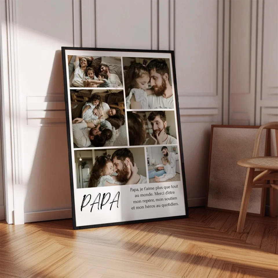 Affiche 6 photos papa - Affiche personnalisée