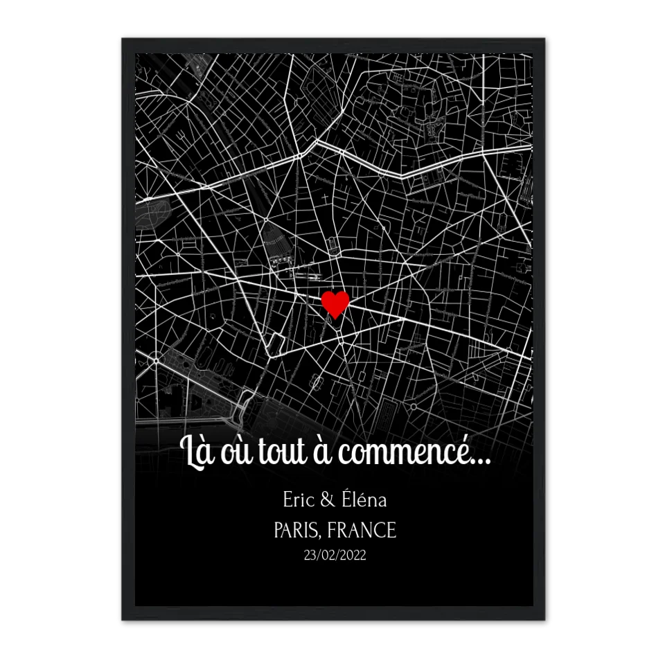 Lieu de Rencontre (Ed. N&B) - Affiche personnalisée Jetaimeparis France