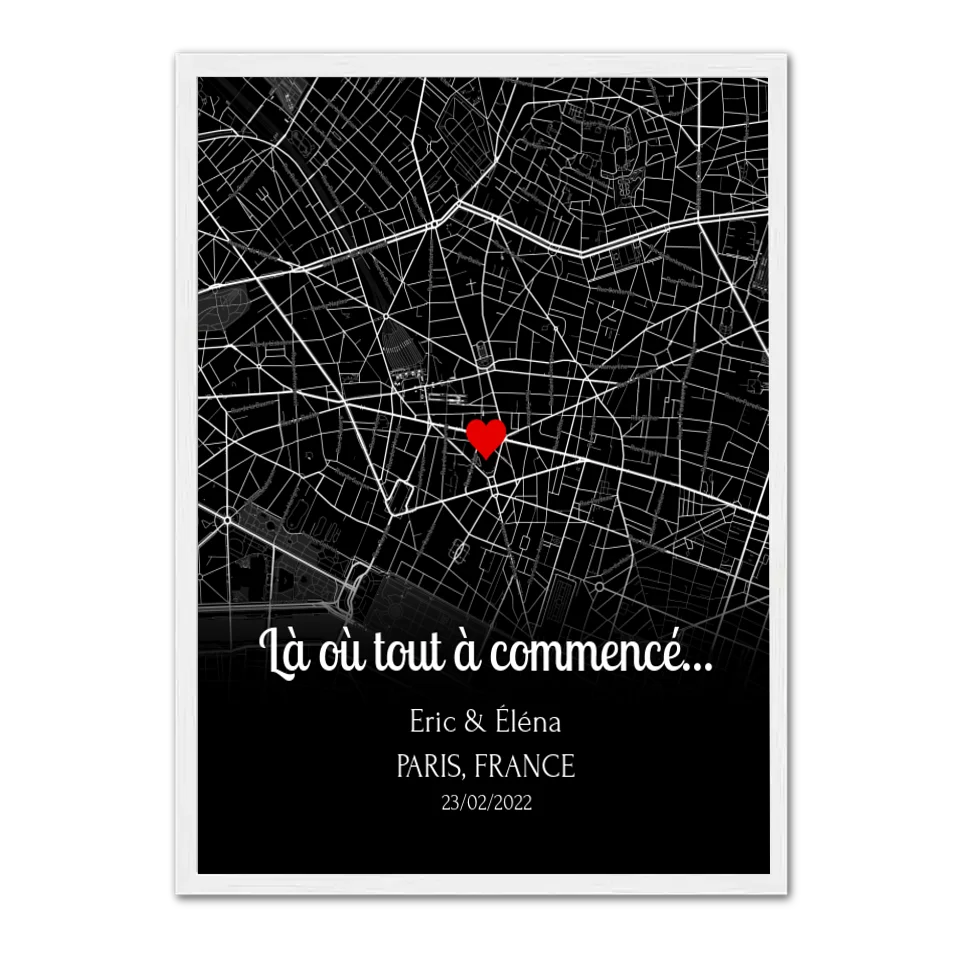 Lieu de Rencontre (Ed. N&B) - Affiche personnalisée Jetaimeparis France