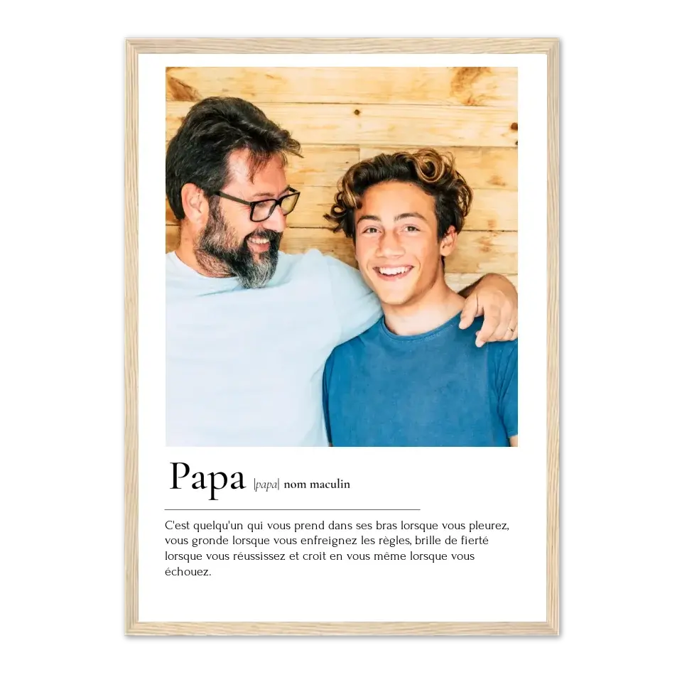 Définition Papa - Affiche personnalisée Affiche-définition-Papa-Naturel-Ed.-Limité-75x100- Jetaimeparis France
