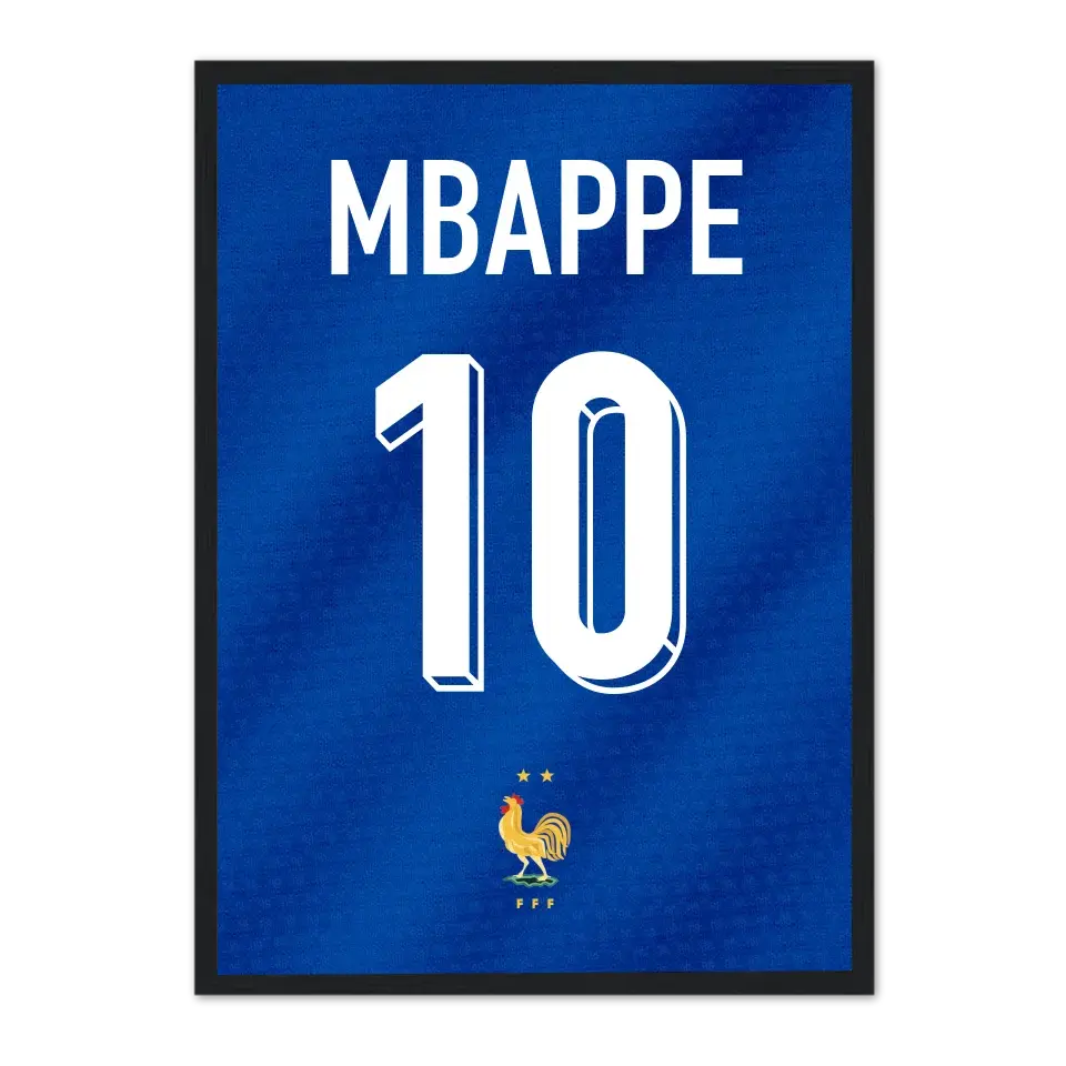 Maillot France - Affiche personnalisée maillot-france-Noir-Ed.-Limité-75x100-cm Jetaimeparis France