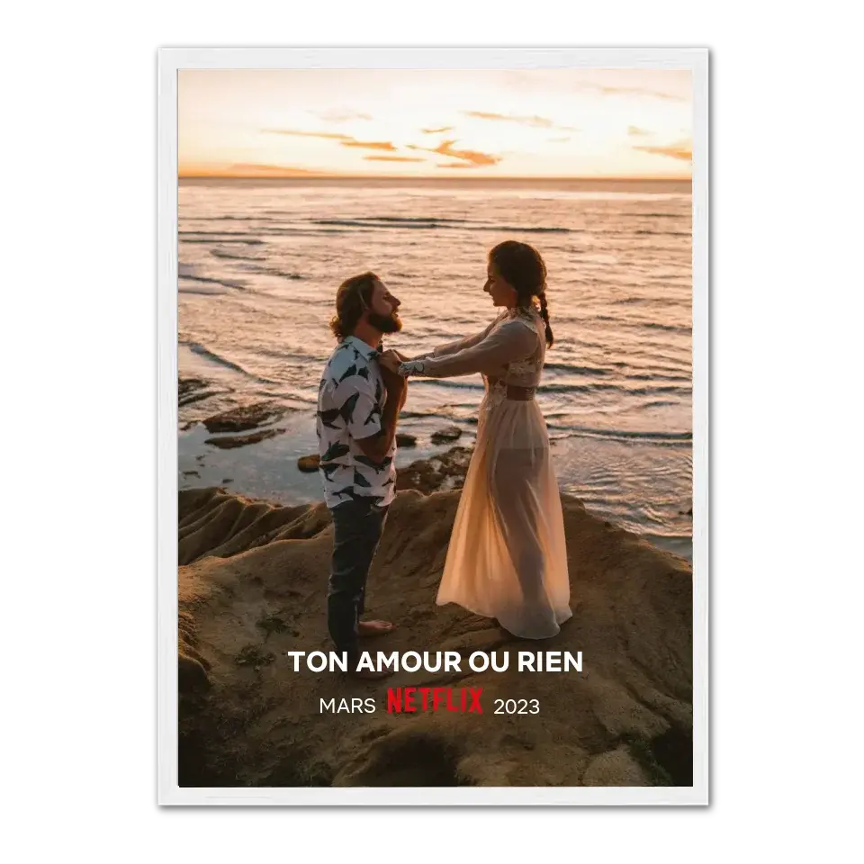 Notre Propre Film (Ed. Minimaliste) - Affiche personnalisée Cadre-Vertical-Blanc-Ed.-Limité-75x100-cm Jetaimeparis France