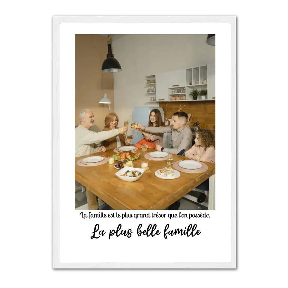 La plus belle famille - Affiche Personnalisée Cadre-Vertical-Blanc-Ed.-Limité-75x100-cm Jetaimeparis France
