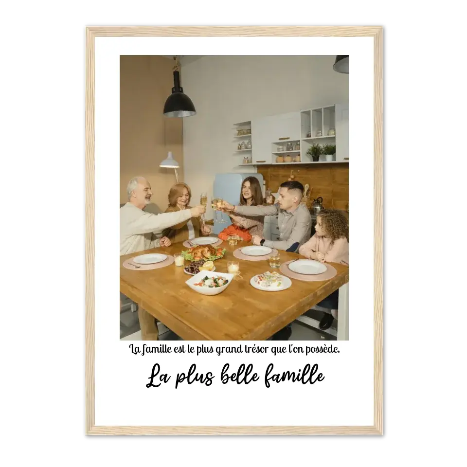 La plus belle famille - Affiche Personnalisée Cadre-Vertical-Naturel-Ed.-Limité-75x100-cm Jetaimeparis France