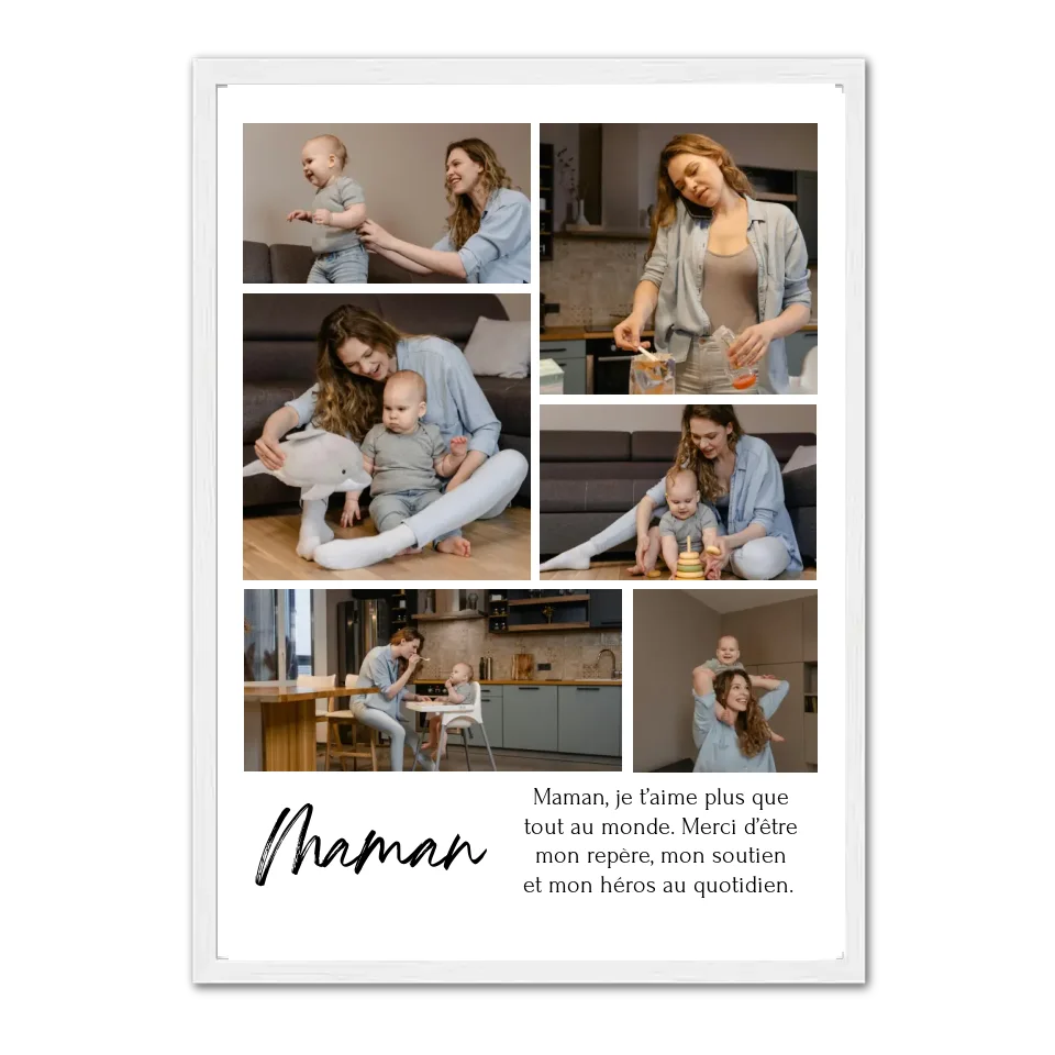 Affiche 6 photos maman - Affiche personnalisée Jetaimeparis France