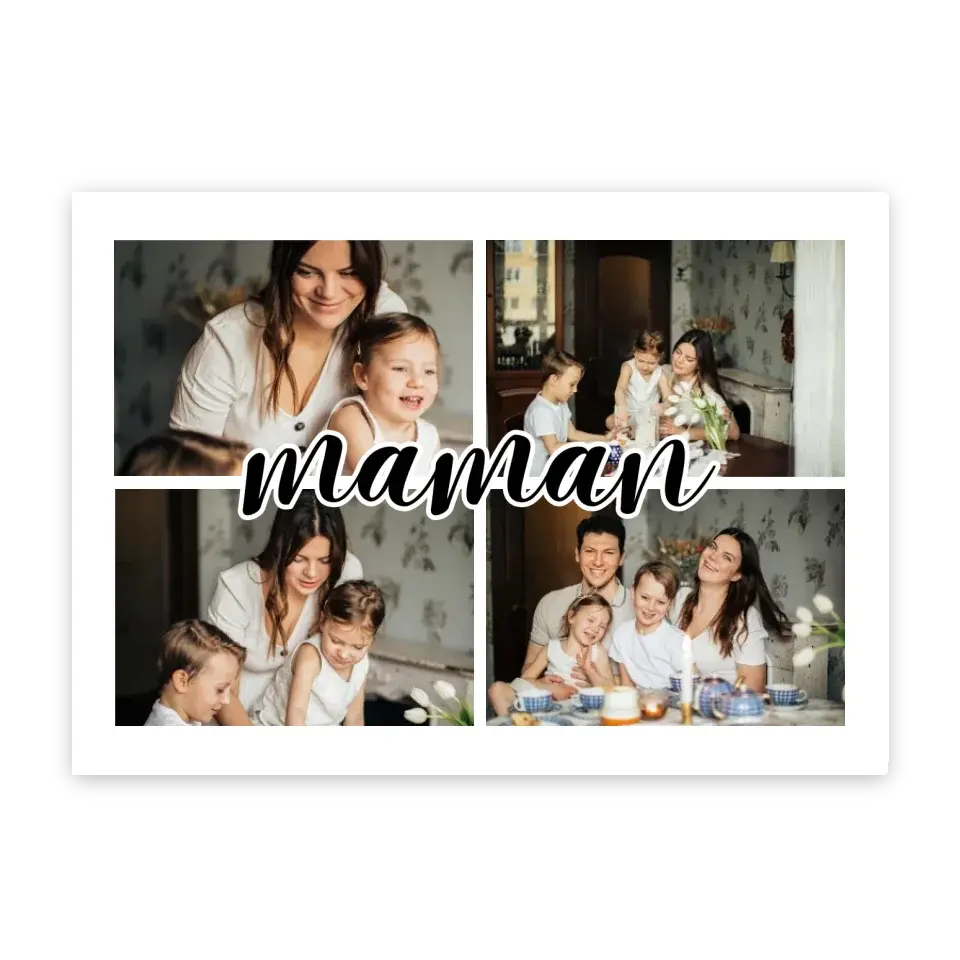 Maman - Affiche personnalisée Cadre-Horizontal-Poster-sans-cadre-50x70-cm Jetaimeparis France