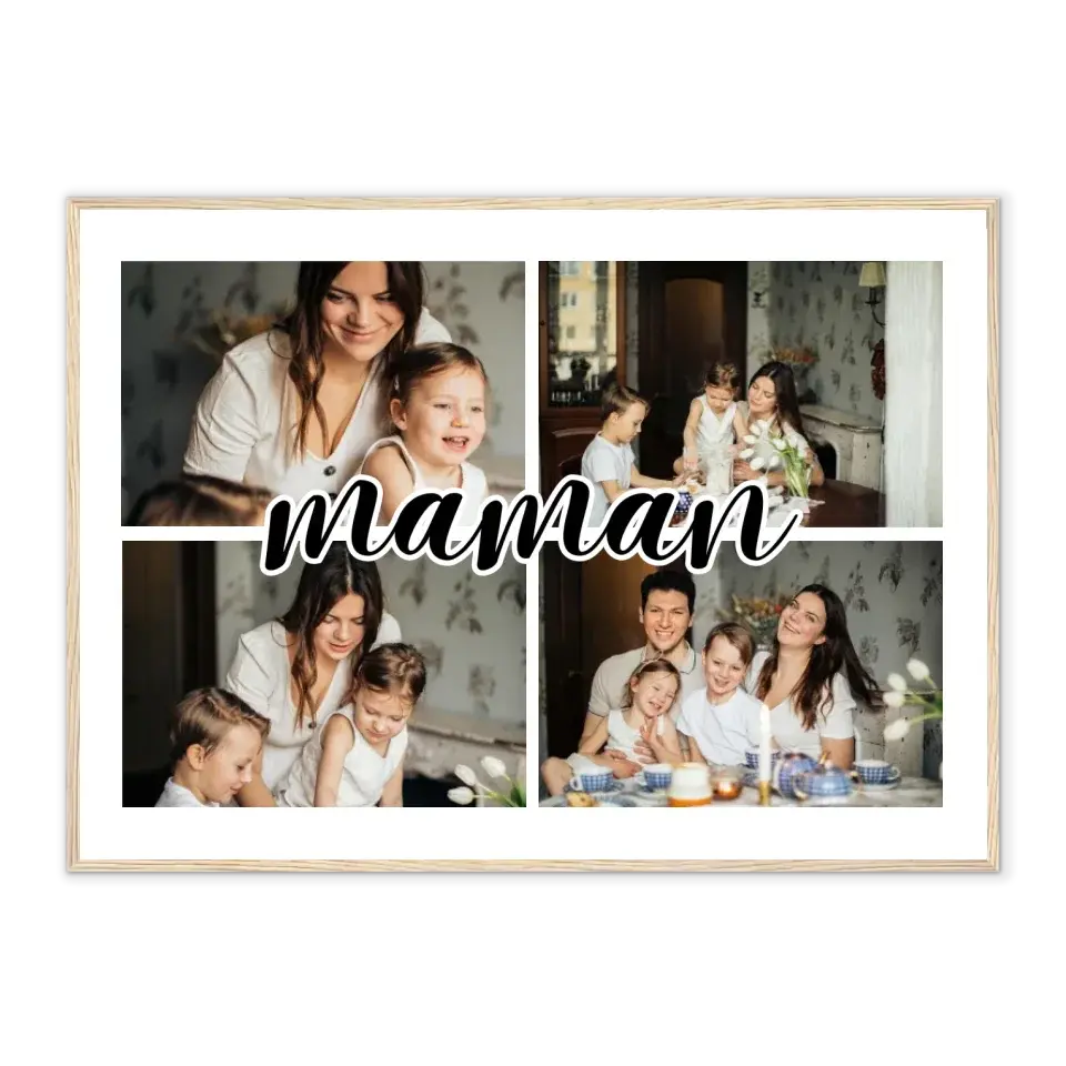 Maman - Affiche personnalisée Cadre-Horizontal-Naturel-50x70-cm Jetaimeparis France