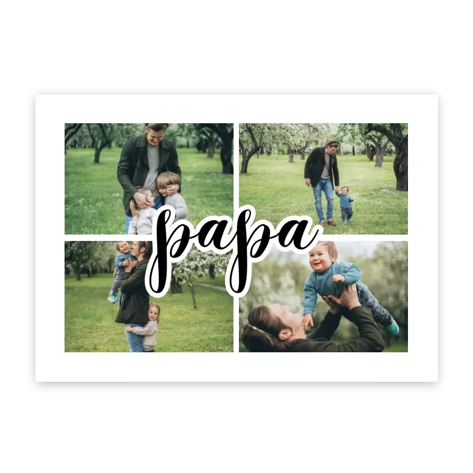 Papa - Affiche personnalisée Cadre-Horizontal-Poster-sans-cadre-50x70-cm Jetaimeparis France
