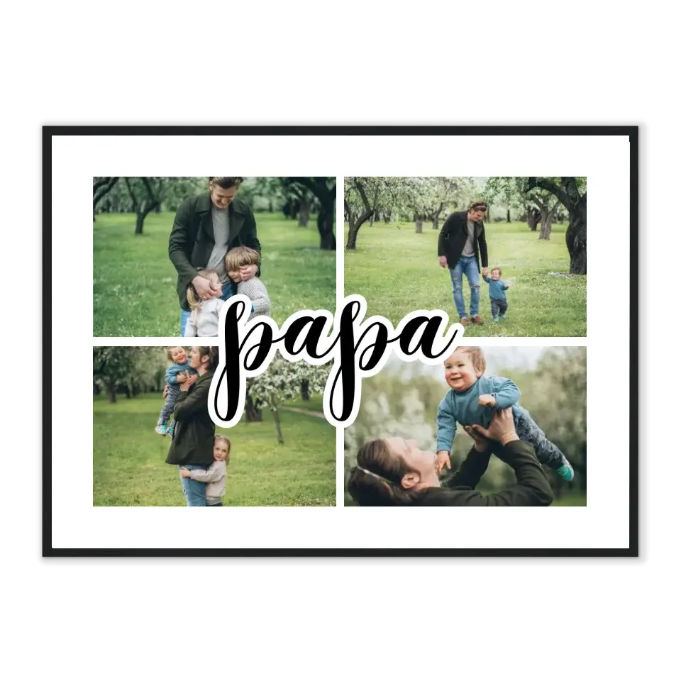Papa - Affiche personnalisée Cadre-Horizontal-Noir-50x70-cm Jetaimeparis France