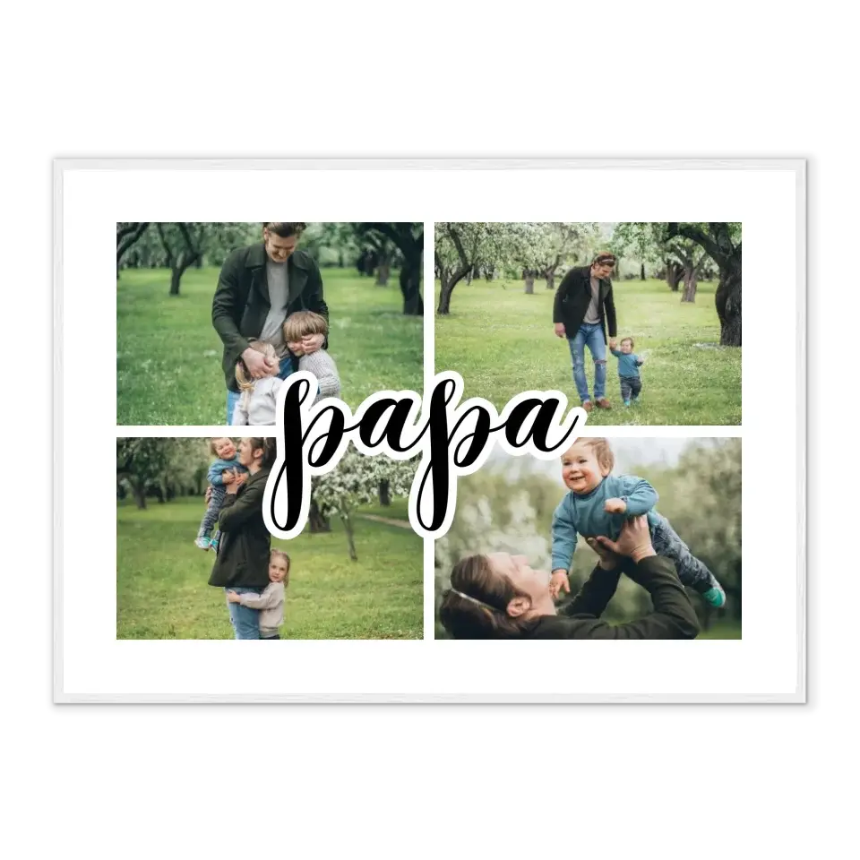 Papa - Affiche personnalisée Cadre-Horizontal-Blanc-50x70-cm Jetaimeparis France
