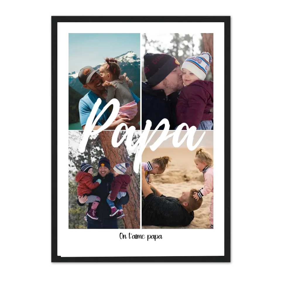 Papa 4 photos - Affiche personnalisée