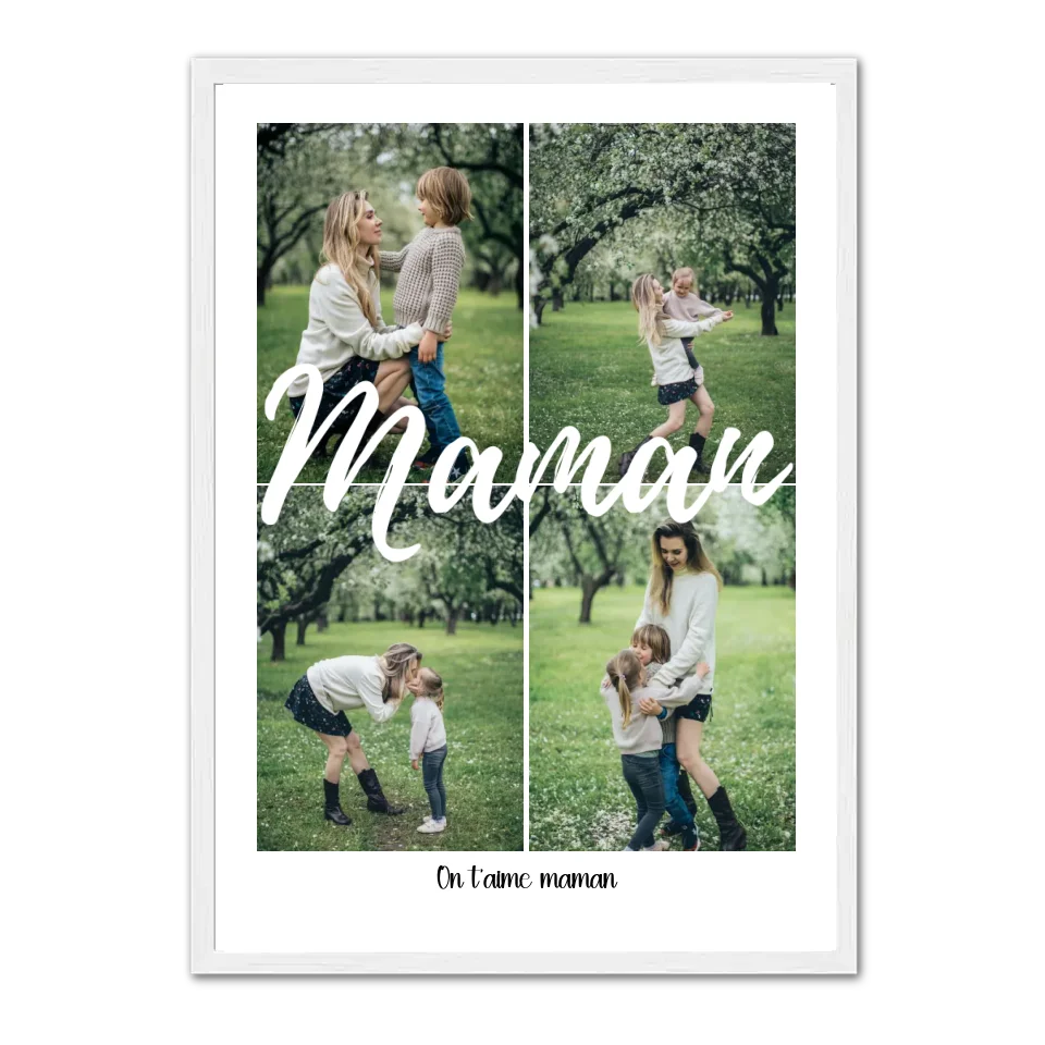 Maman 4 photos - Affiche personnalisée