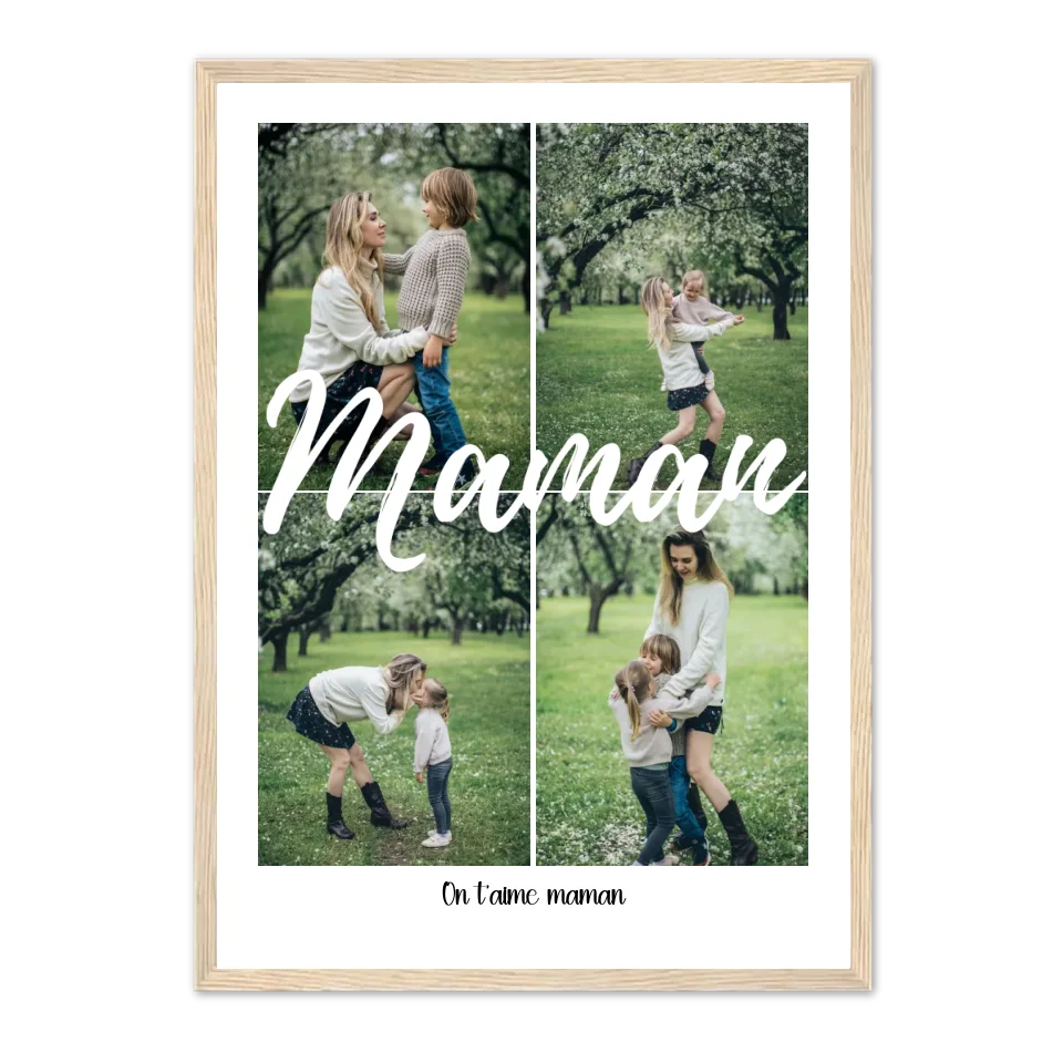 Maman 4 photos - Affiche personnalisée Jetaimeparis France