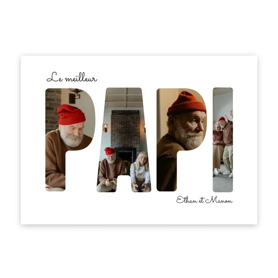Le meilleur Papy - Affiche personnalisée Cadre-Horizontal-Poster-sans-cadre-50x70-cm Jetaimeparis France