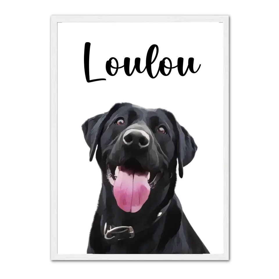 Mon meilleur compagnon - Affiche personnalisée Cadre-Vertical-Blanc-Ed.-Limité-75x100-cm Jetaimeparis France