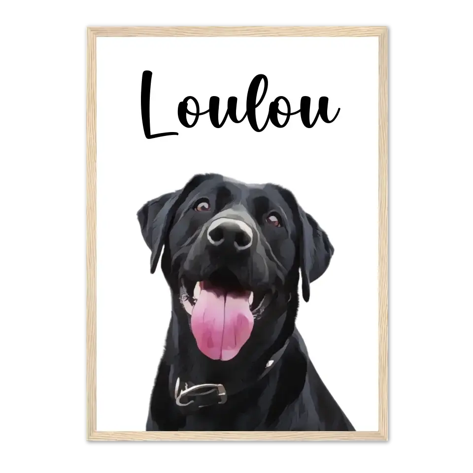 Mon meilleur compagnon - Affiche personnalisée Cadre-Vertical-Naturel-Ed.-Limité-75x100-cm Jetaimeparis France