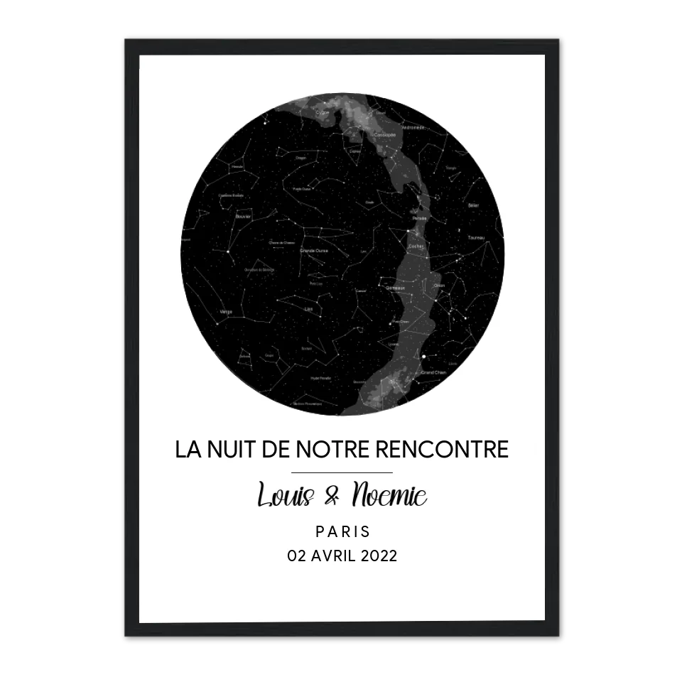 La nuit de notre rencontre - Affiche personnalisée Jetaimeparis France