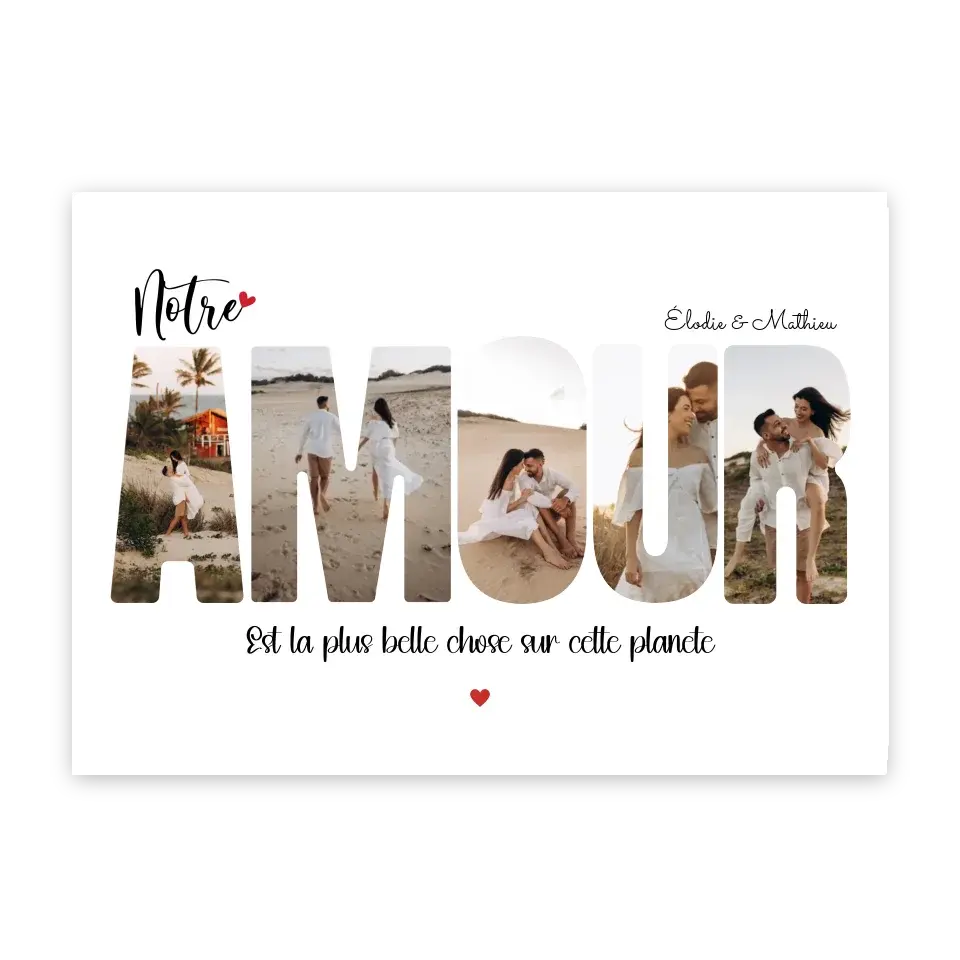 Notre Amour - Affiche personnalisée Cadre-Horizontal-Poster-sans-cadre-50x70-cm Jetaimeparis France