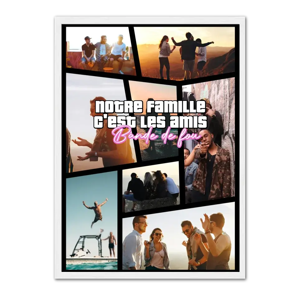 GTA - Affiche personnalisée Cadre-Vertical-Blanc-Ed.-Limité-75x100-cm Jetaimeparis France