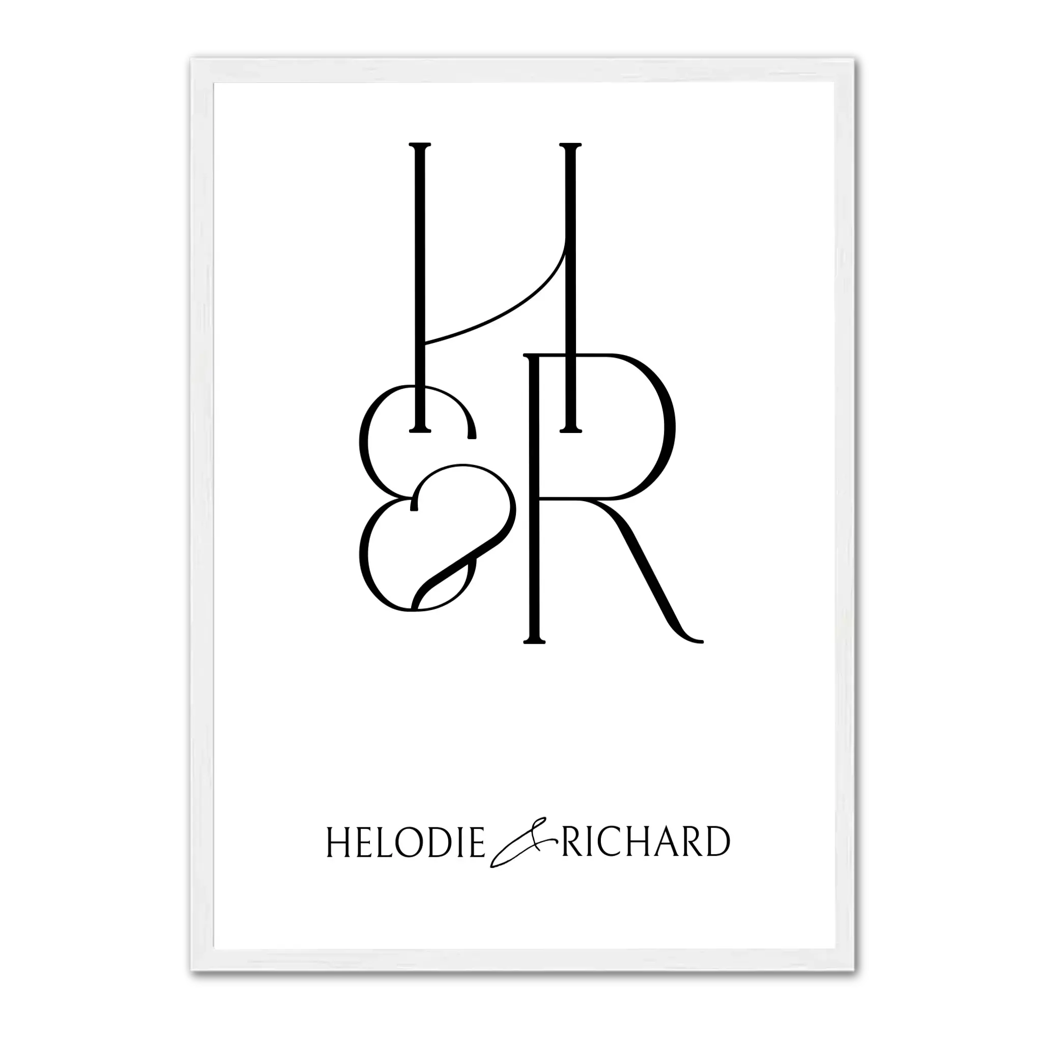 Initiale de Couple - Affiche personnalisée Initiale-de-couple-Blanc-Ed.-Limité-75x100-cm Jetaimeparis France