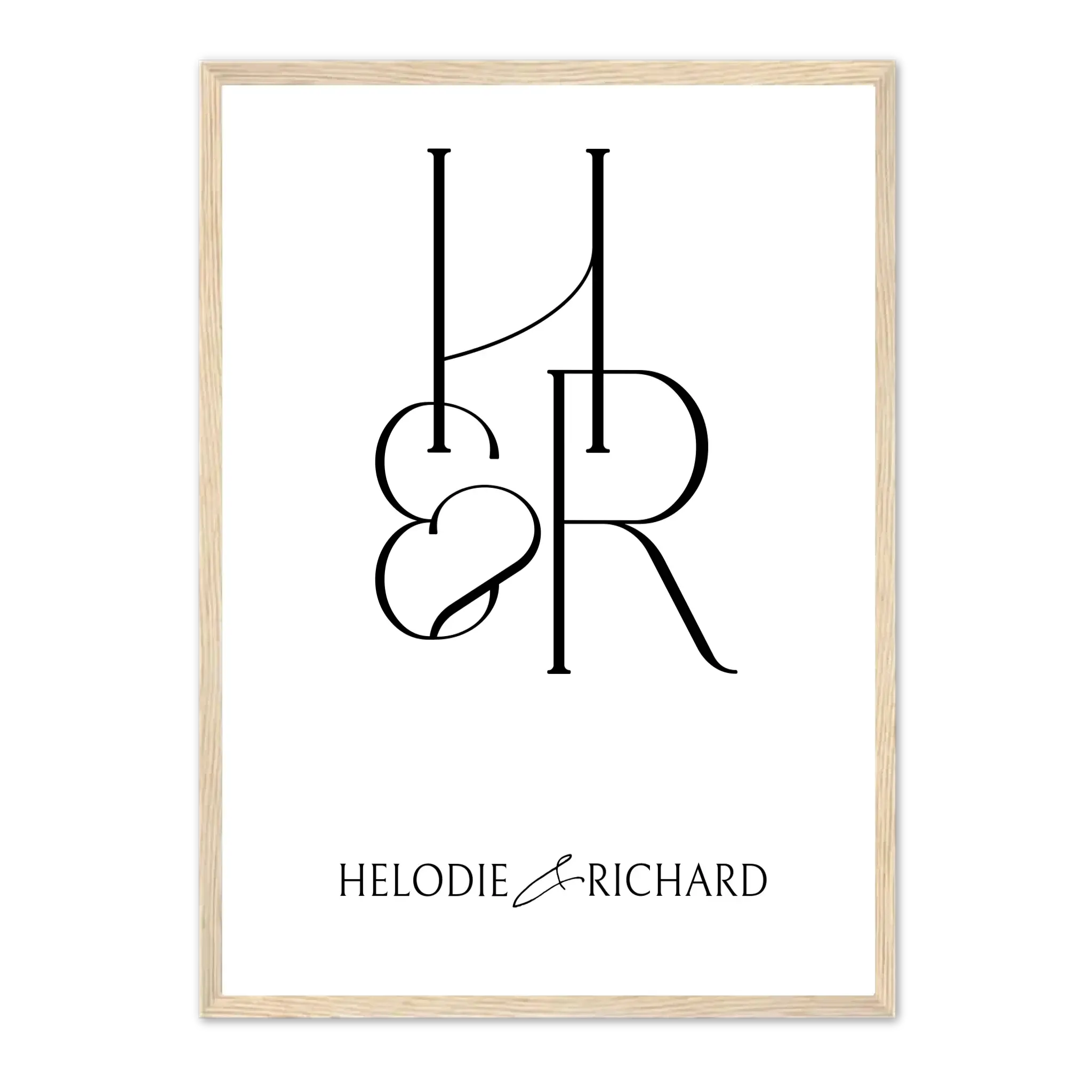 Initiale de Couple - Affiche personnalisée Initiale-de-couple-Naturel-Ed.-Limité-75x100-cm Jetaimeparis France