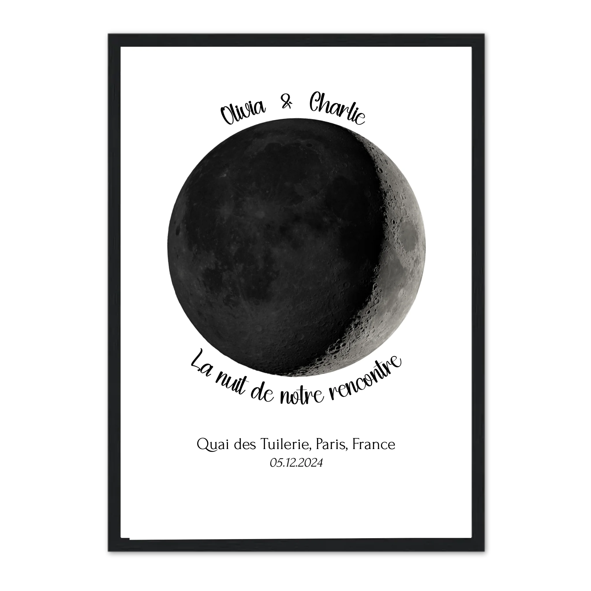 Phase de Lune - Affiche personnalisée Jetaimeparis France