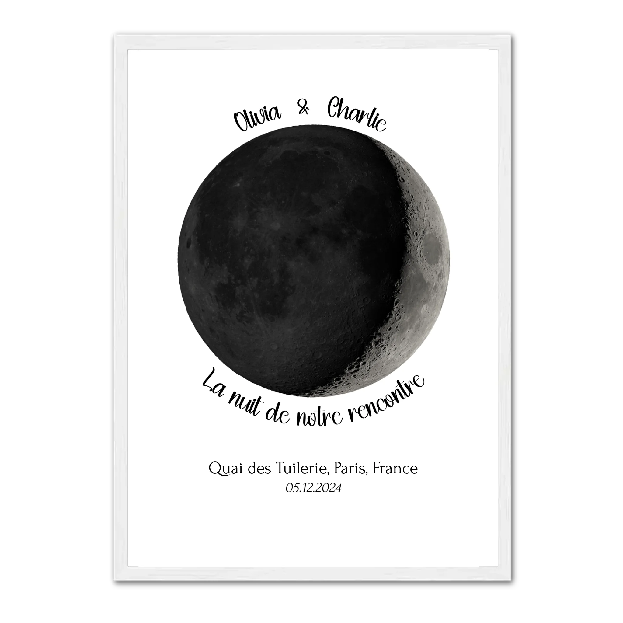 Phase de Lune - Affiche personnalisée Jetaimeparis France