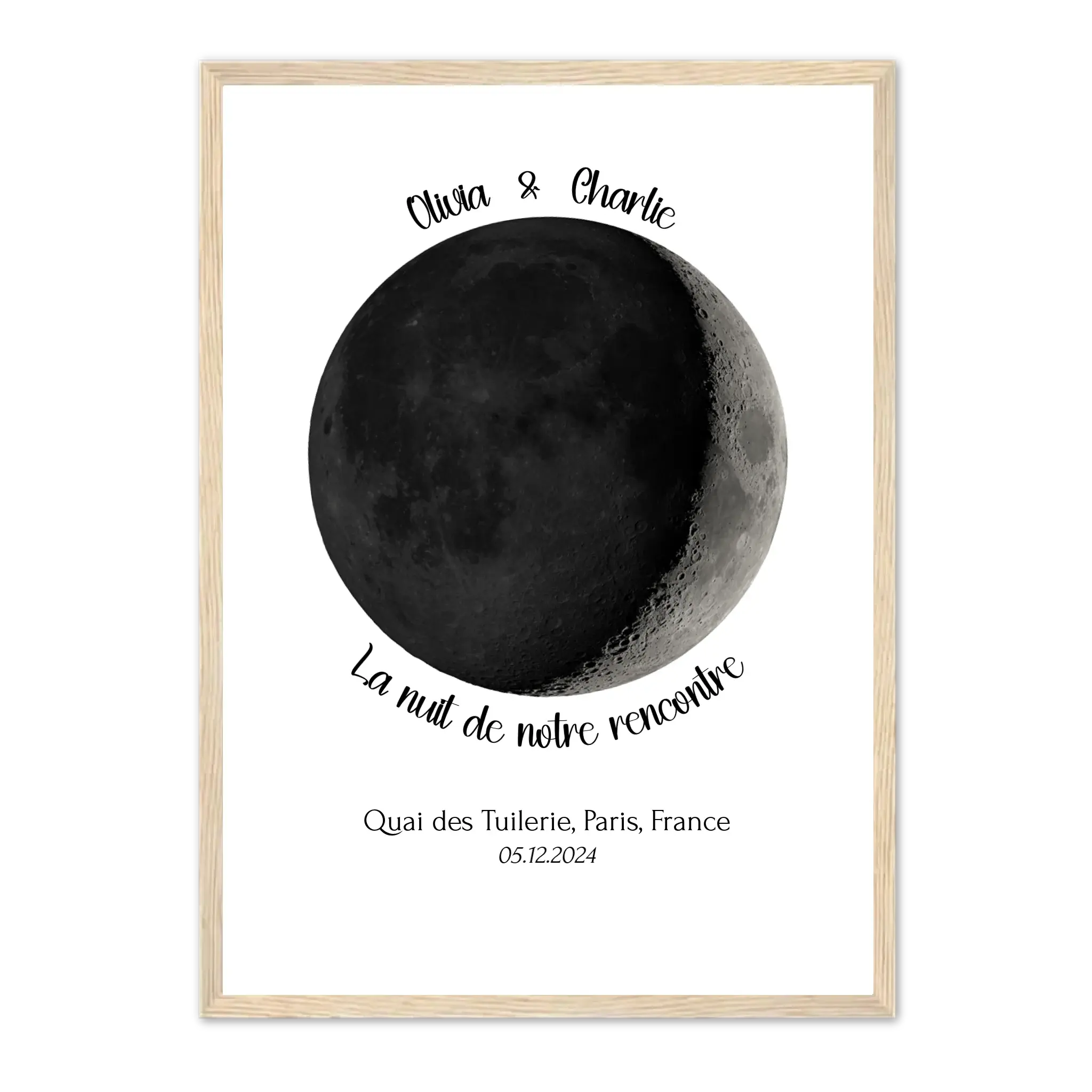 Phase de Lune - Affiche personnalisée - JetaimeParis.fr