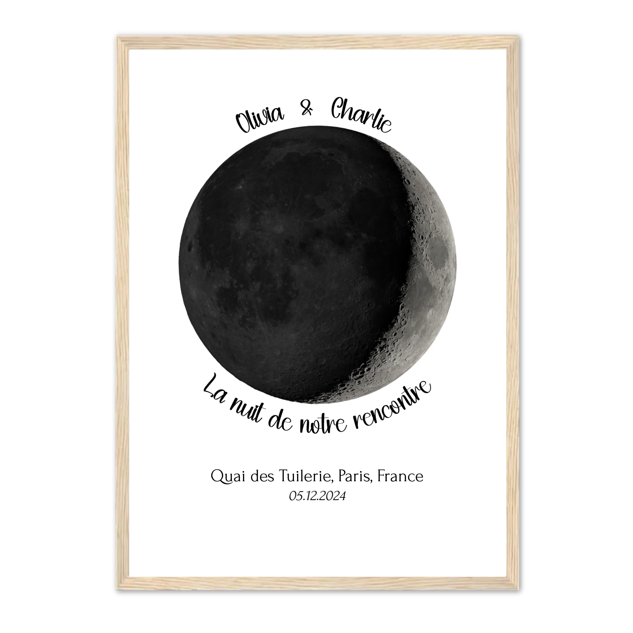 Phase de Lune - Affiche personnalisée Jetaimeparis France