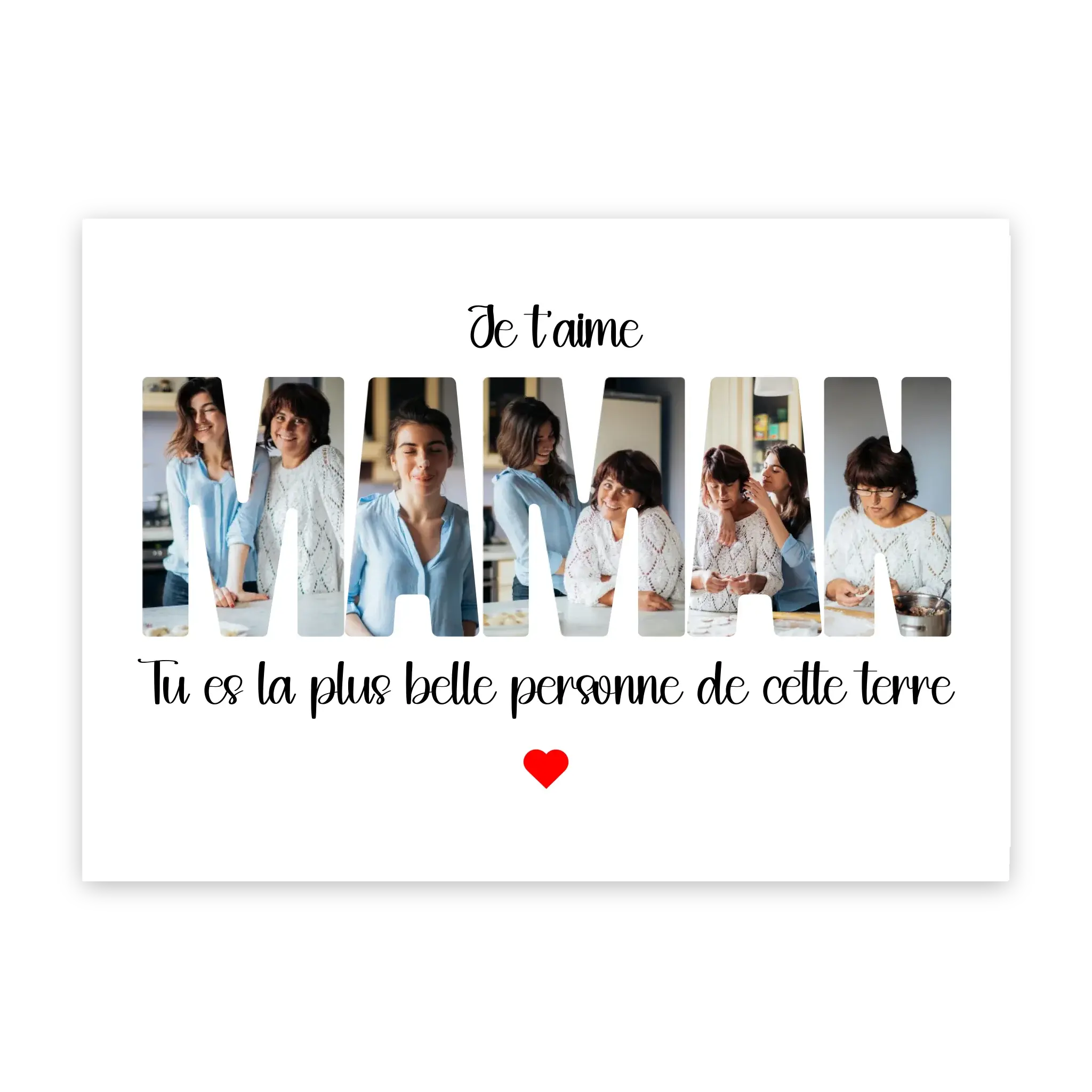 Maman Lettres - Affiches personnalisée Cadre-Horizontal-Poster-sans-cadre-50x70-cm Jetaimeparis France