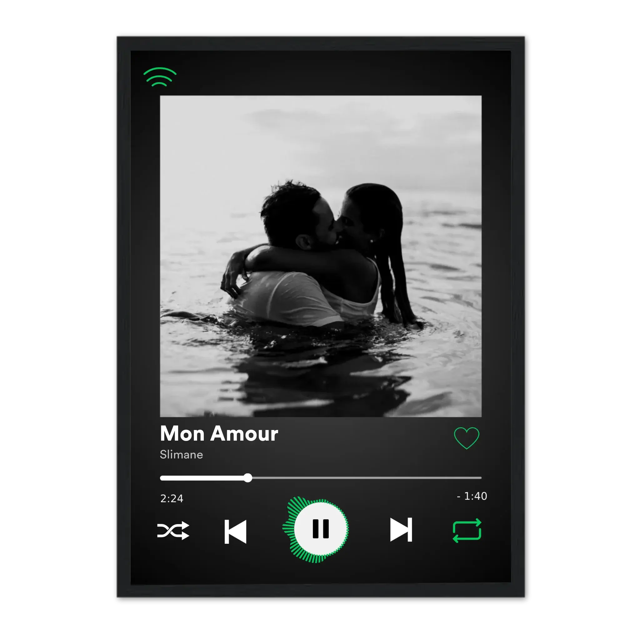 Spotify (Ed.Sombre) - Affiche Personnalisée Cadre-Vertical-Noir-Ed.-Limité-75x100-cm Jetaimeparis France