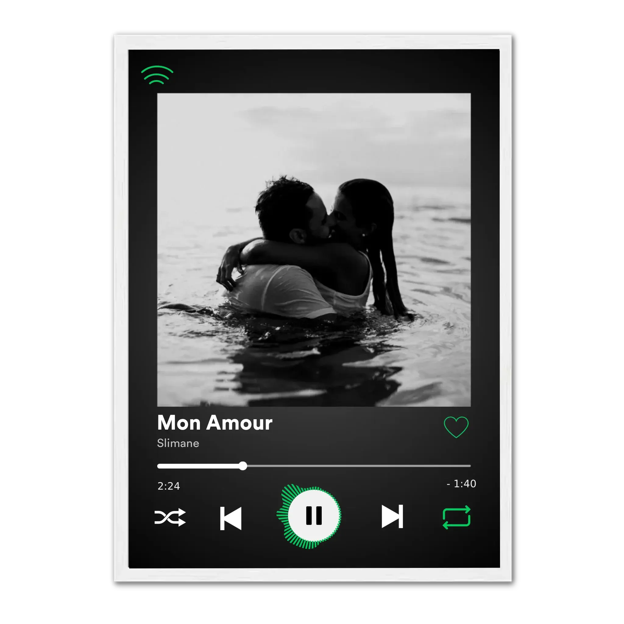 Spotify (Ed.Sombre) - Affiche Personnalisée Cadre-Vertical-Blanc-Ed.-Limité-75x100-cm Jetaimeparis France