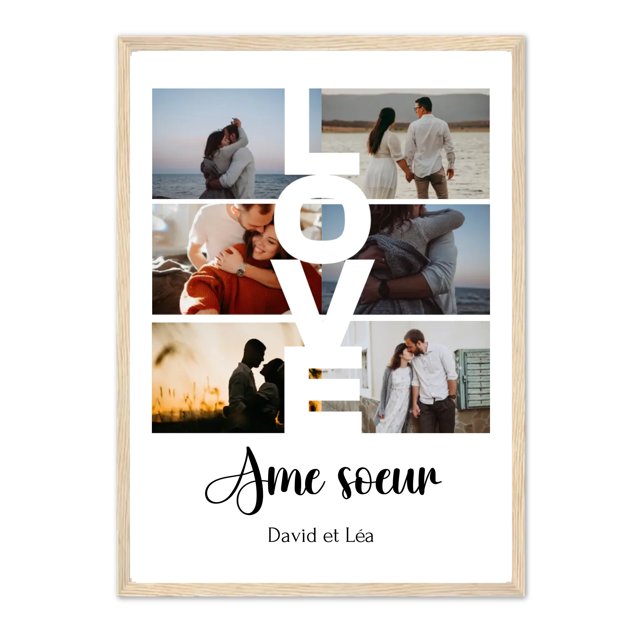 Love 6 photos - Affiche personnalisée Jetaimeparis France