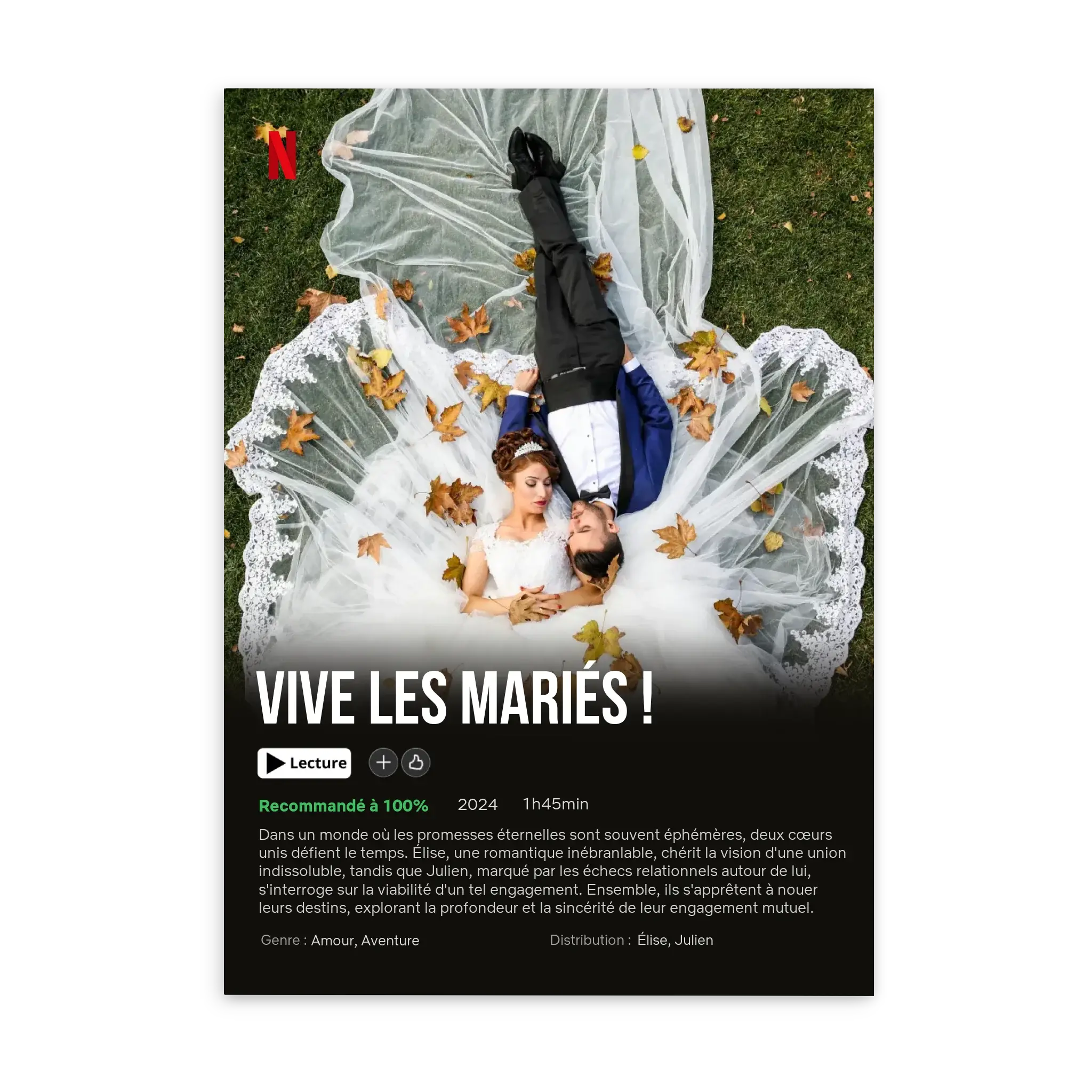 Notre Propre Film (Ed. Mariage) - Affiche personnalisée Affiche-Film-Mariage-Personnalisé-Poster-sans-cadr Jetaimeparis France