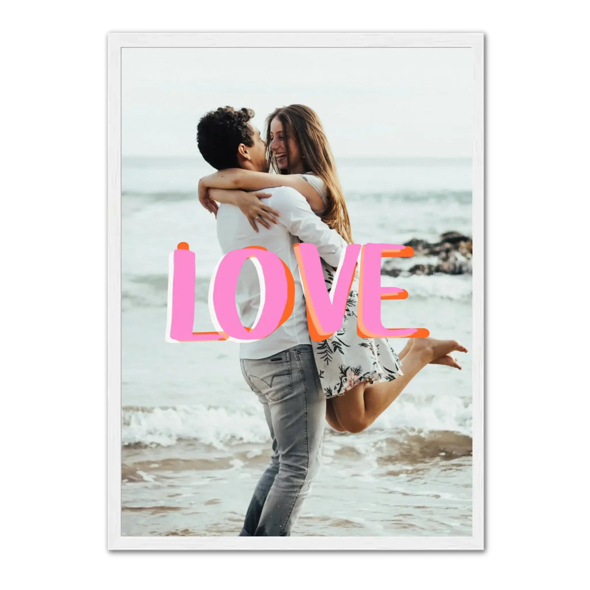 Écriture "LOVE" - Affiche Personnalisée Cadre-Vertical-Blanc-Ed.-Limité-75x100-cm Product vendor
