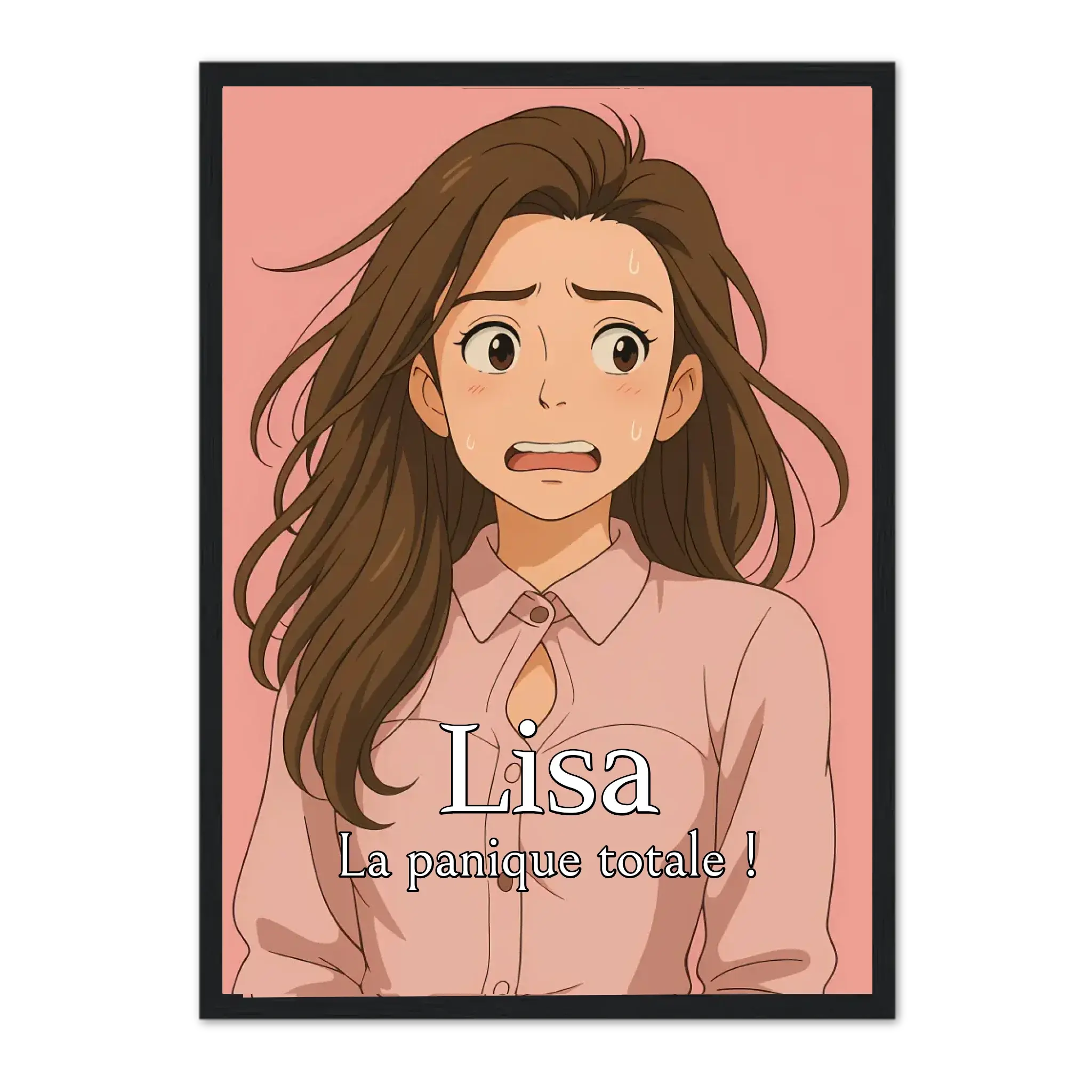 Ghibli Style - Affiche personnalisée Cadre-Vertical-Noir-50x70-cm Jetaimeparis France
