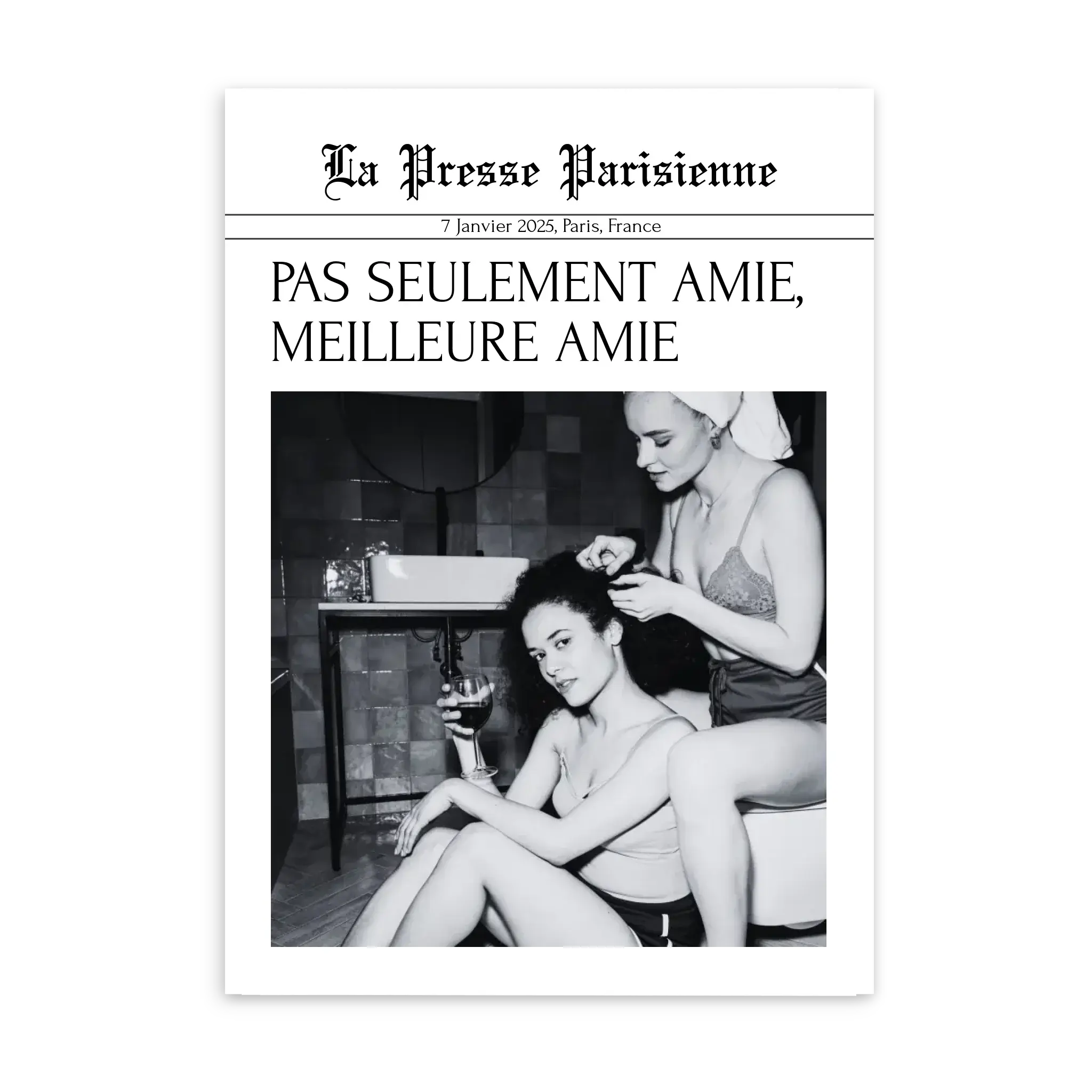 La Gazette - Affiche personnalisée Cadre-Vertical-Blanc-Ed.-Limité-75x100-cm Jetaimeparis France