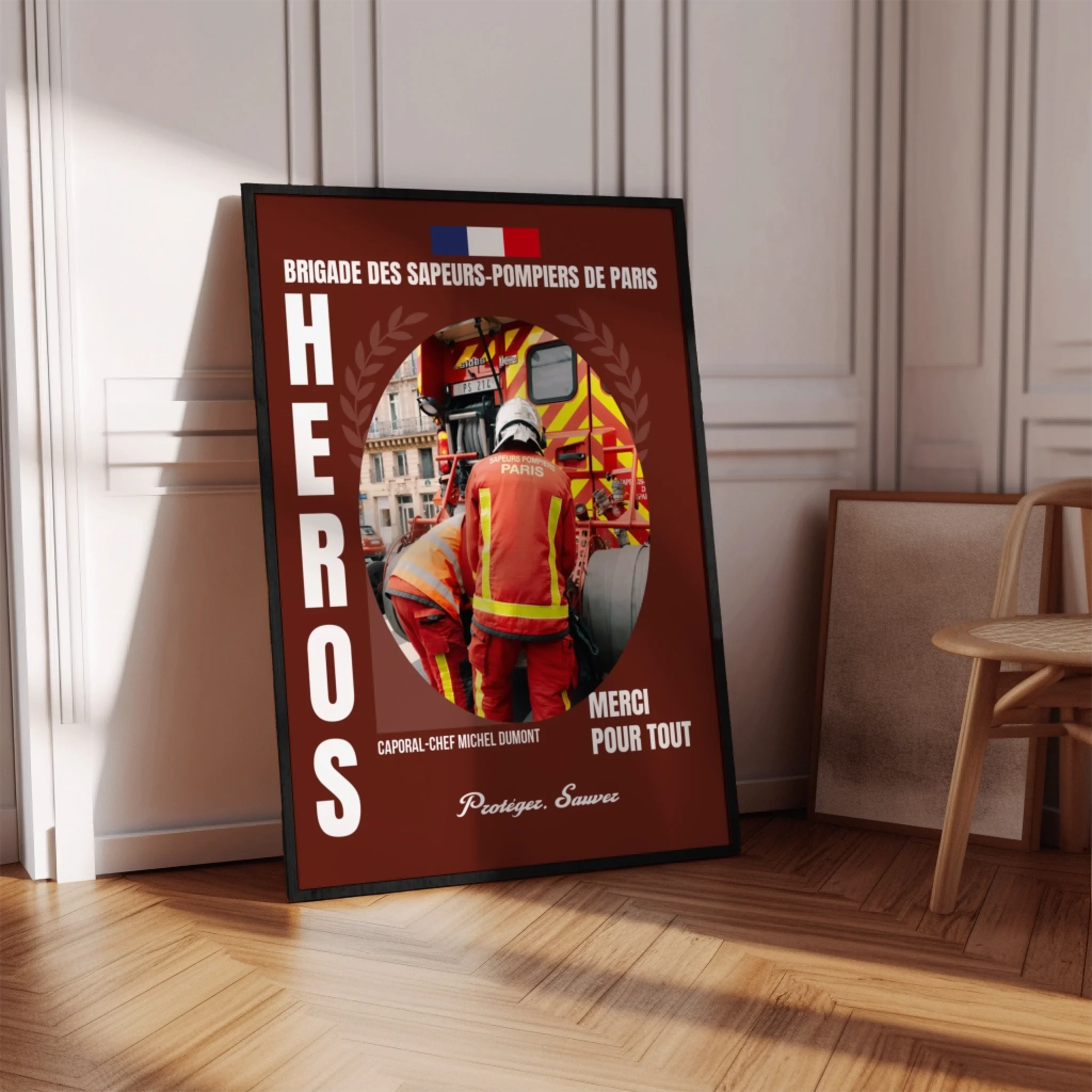 Métiers des Pompiers - Affiche personnalisée
