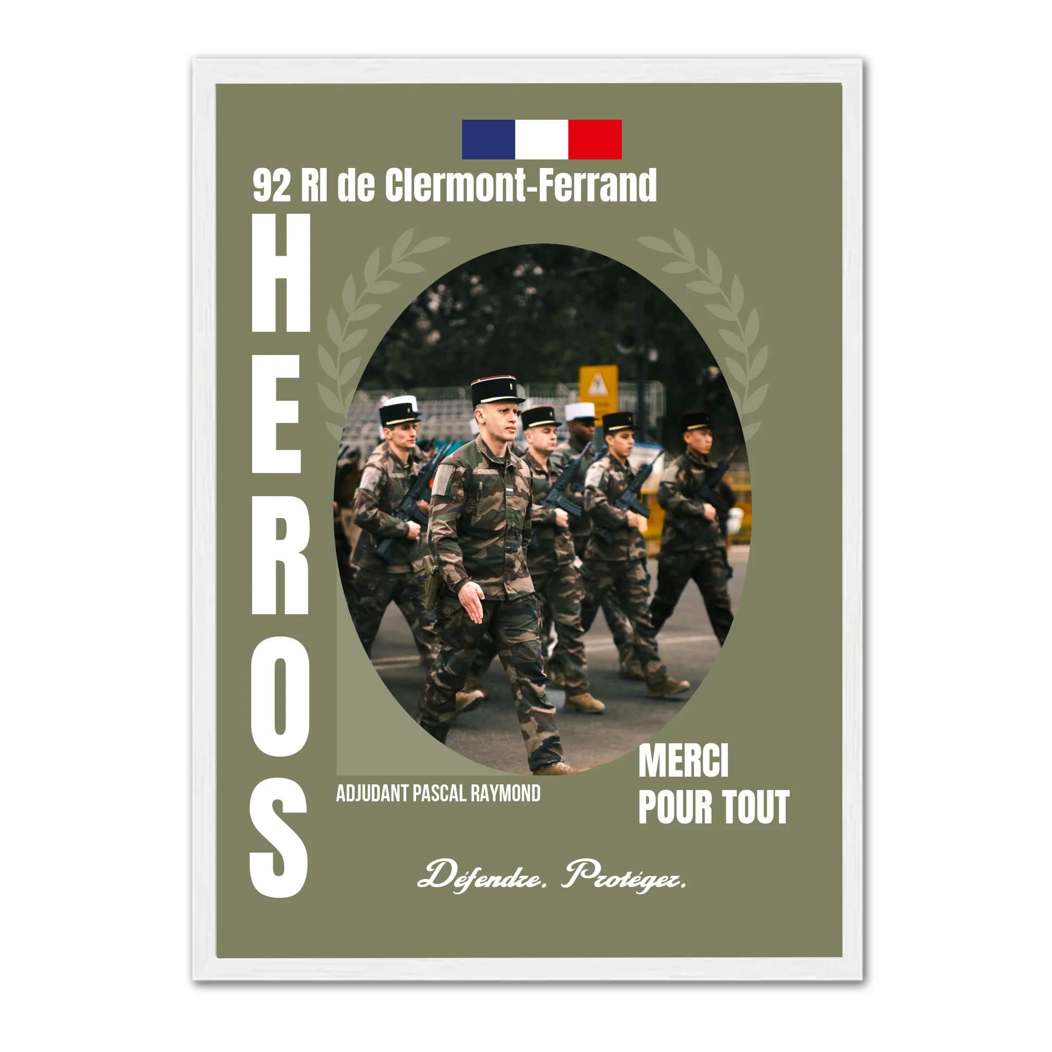Métiers Militaires - Affiche personnalisée Cadre Vertical / Blanc / Ed. Limité : 75x100 cm Jetaimeparis France