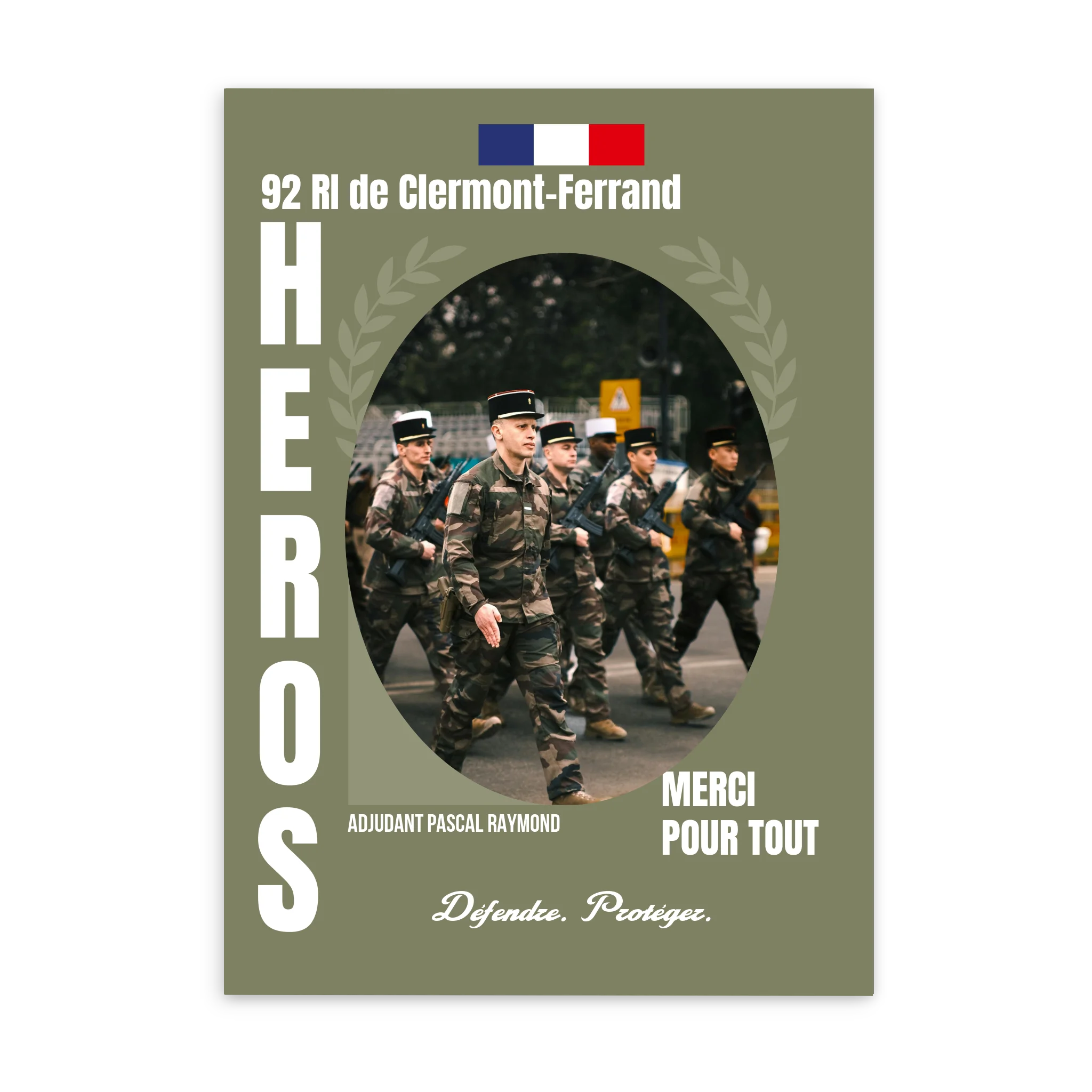 Métiers Militaires - Affiche personnalisée Cadre Vertical / Poster sans cadre / 50x70 cm Jetaimeparis France