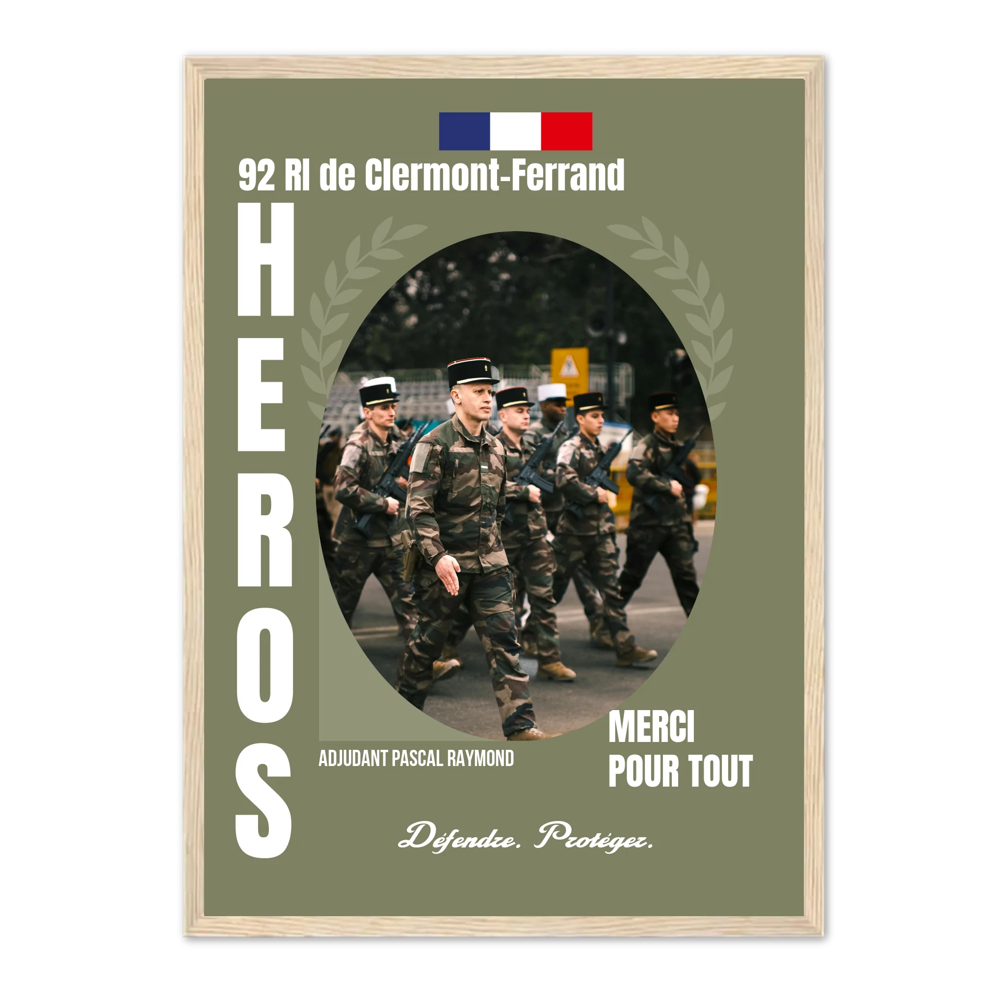 Métiers Militaires - Affiche personnalisée Cadre Vertical / Naturel / Ed. Limité : 75x100 cm Jetaimeparis France