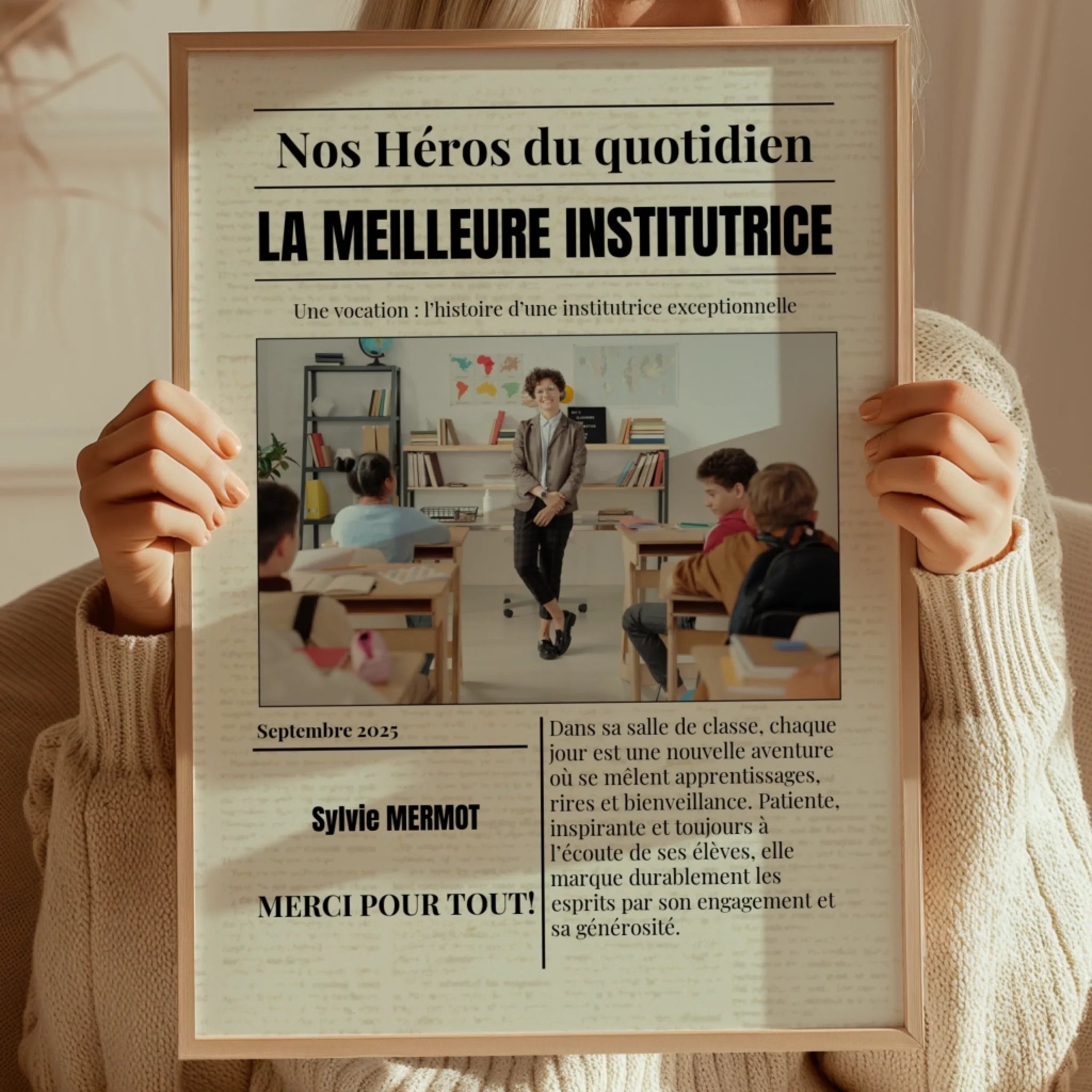 Journal métiers "Nos Héros" - Affiche personnalisée