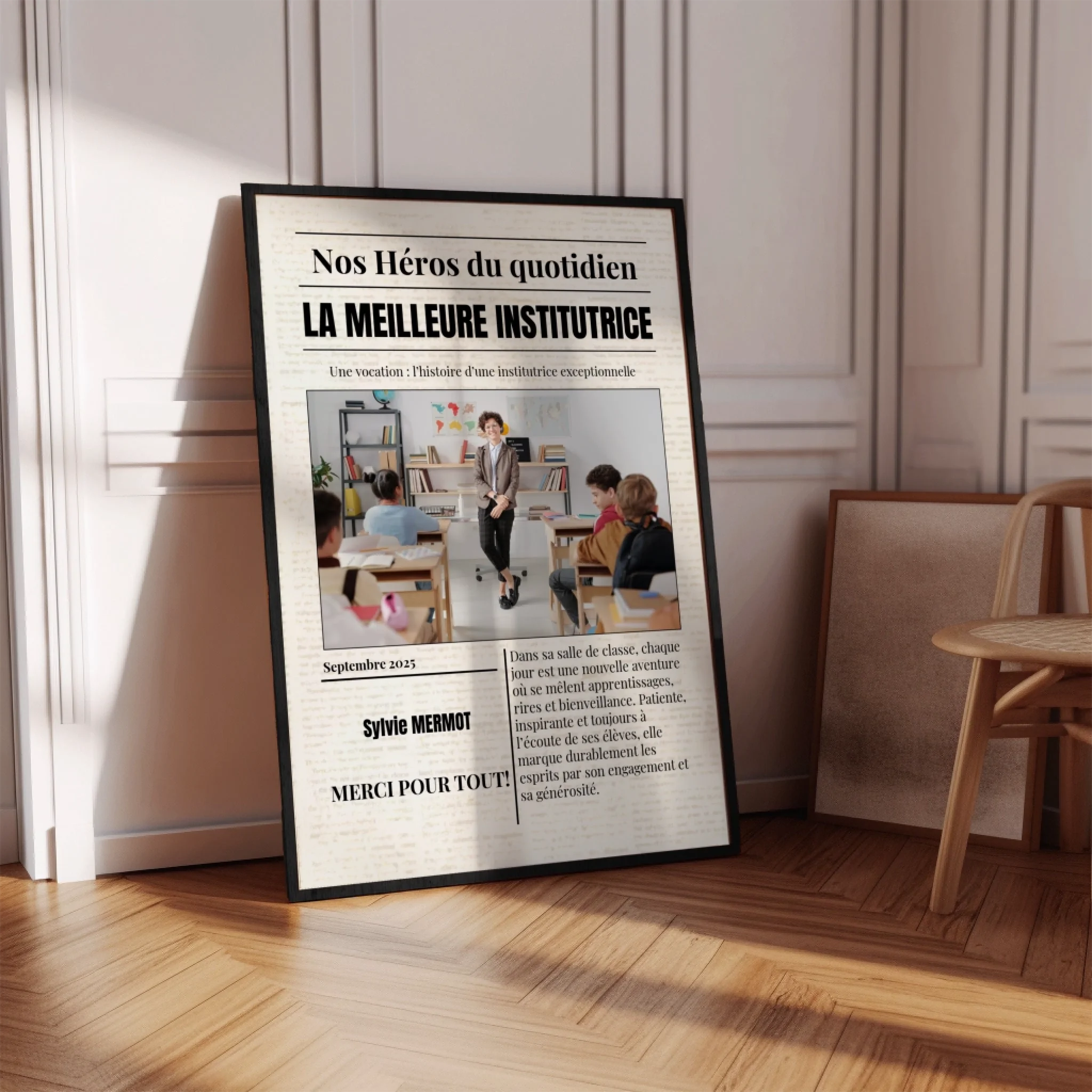 Journal métiers "Nos Héros" - Affiche personnalisée