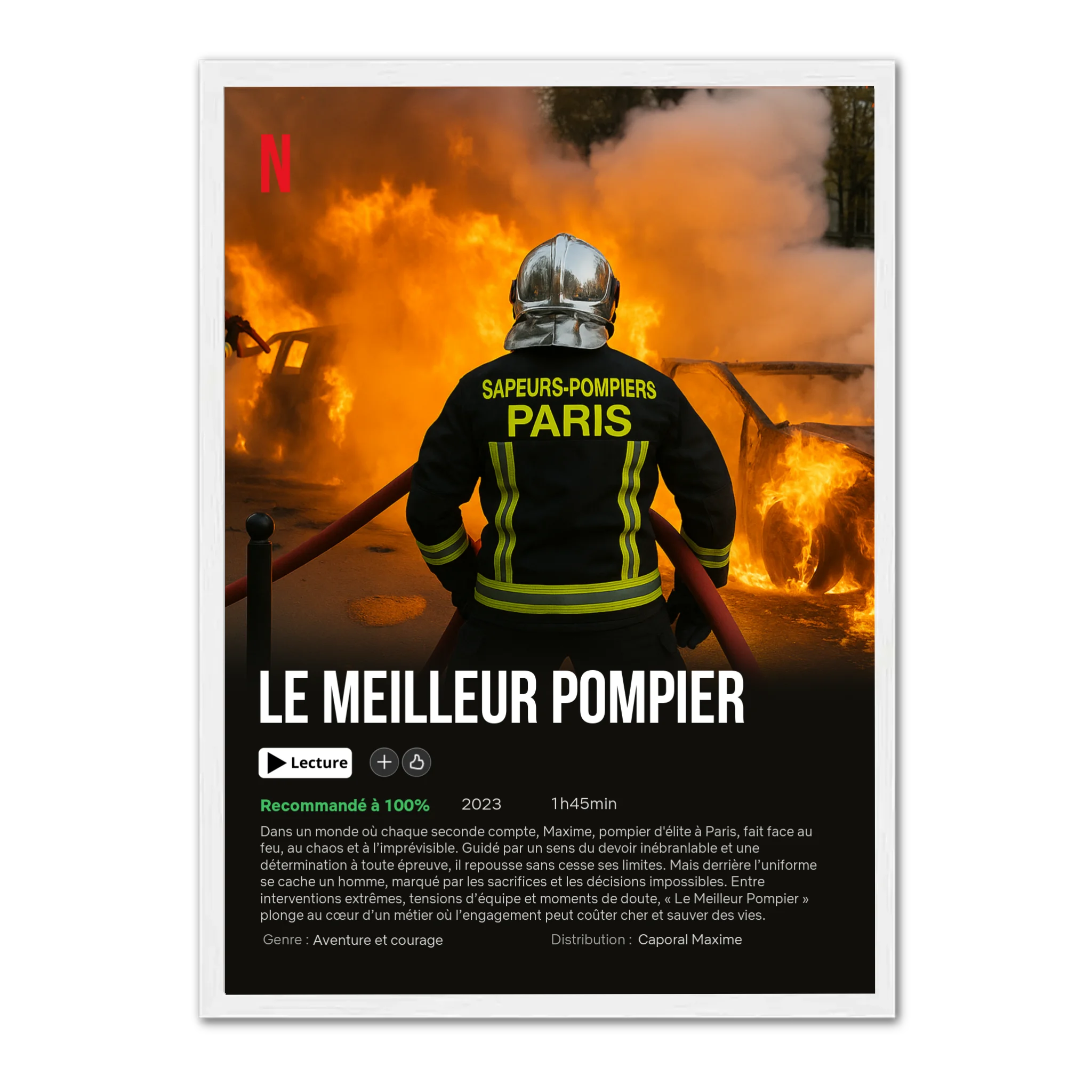 Mon métier mon histoire - Affiche personnalisée Cadre Vertical / Blanc / Ed. Limité : 75x100 cm Jetaimeparis France