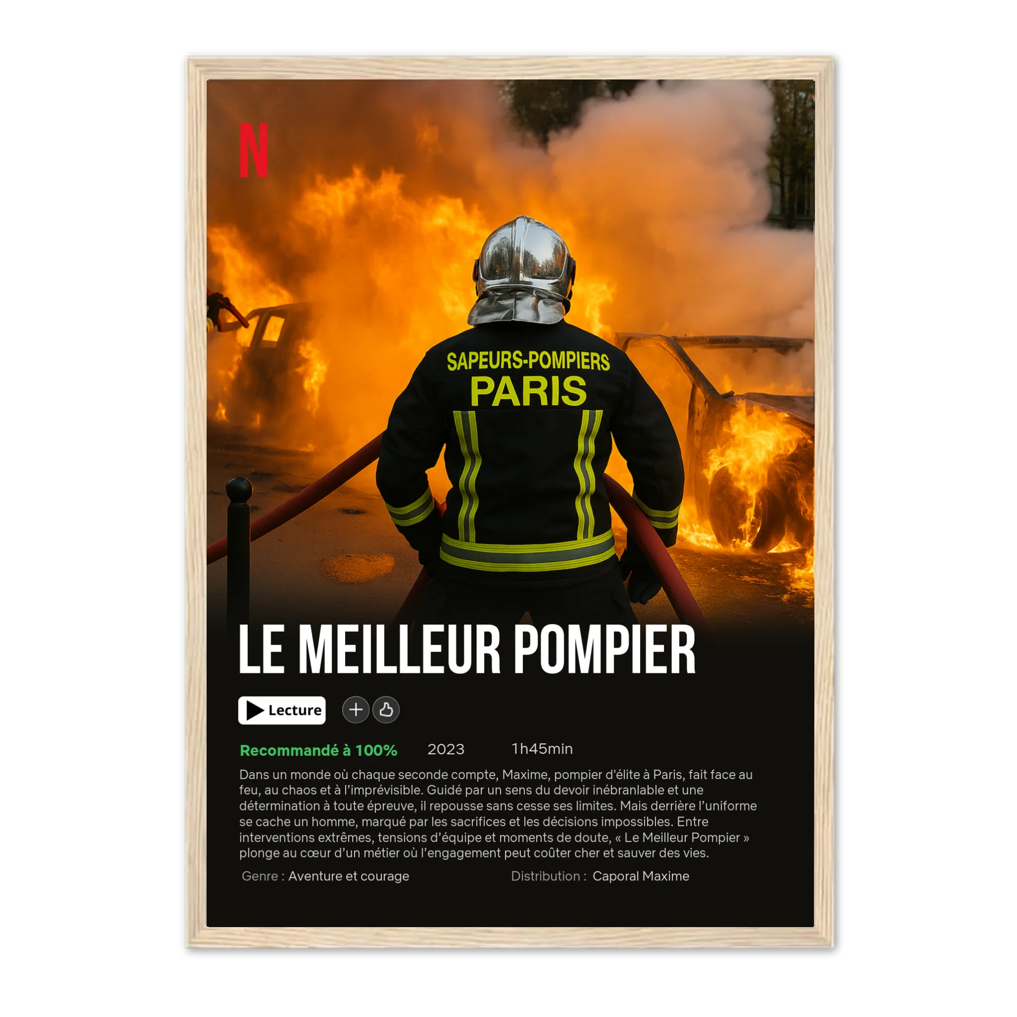 Mon métier mon histoire - Affiche personnalisée Cadre Vertical / Naturel / Ed. Limité : 75x100 cm Jetaimeparis France