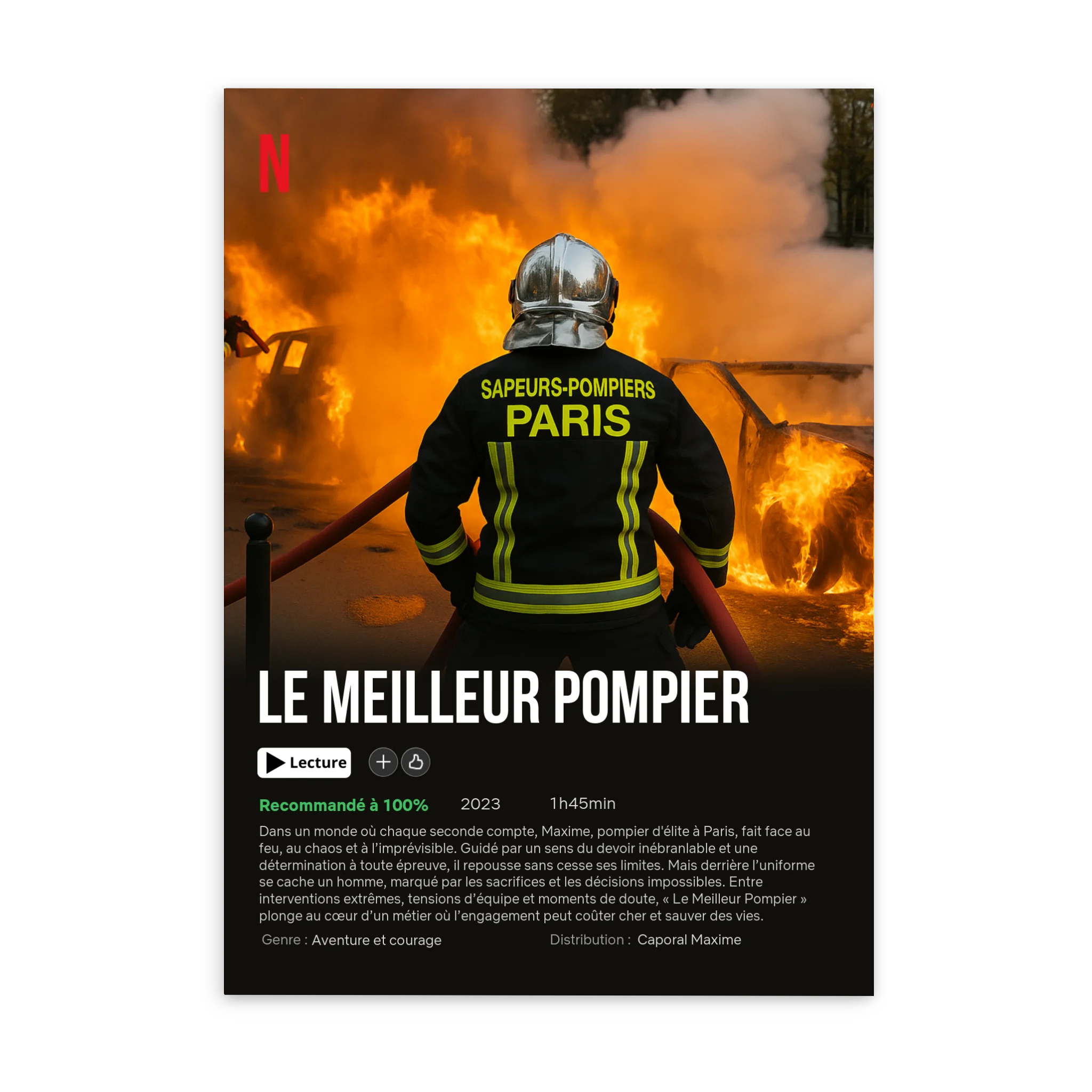 Mon métier mon histoire - Affiche personnalisée Cadre Vertical / Poster sans cadre / 50x70 cm Jetaimeparis France