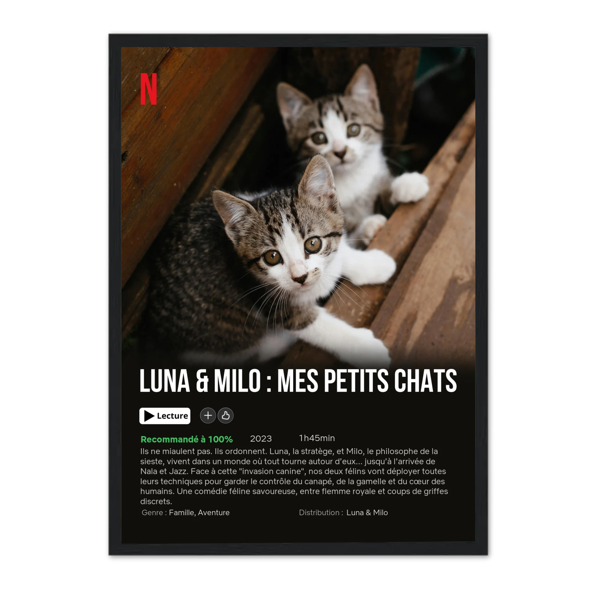 Mon chat - Affiche de Film - Affiche personnalisée Jetaimeparis France